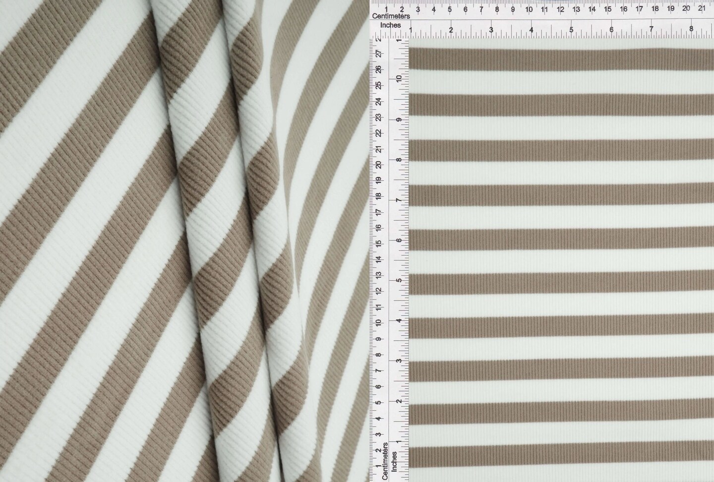 1 Yard Poly Spandex Cool Cotton 260 GSM Stripe Fleece Rib Fabric Soft 52&#x22; Width