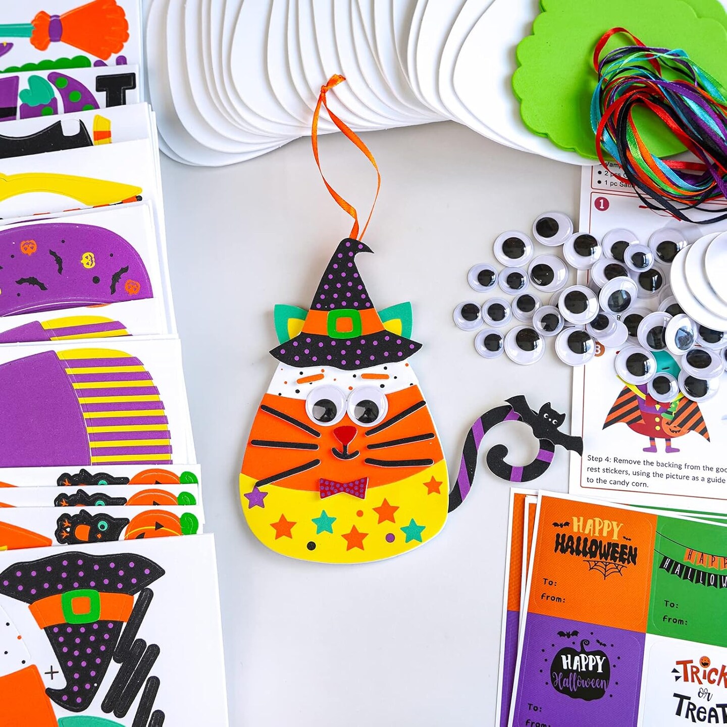Pumpkin Monster Jack-o&#x27;-Lantern Foam 24 Sets Halloween Crafts Kits