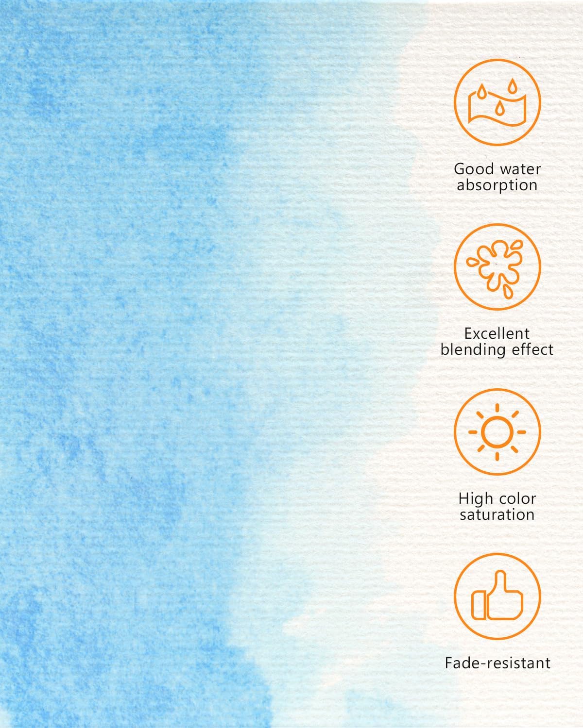 Watercolor Cards and Envelopes Set - 50 Folded 5x7 Inch