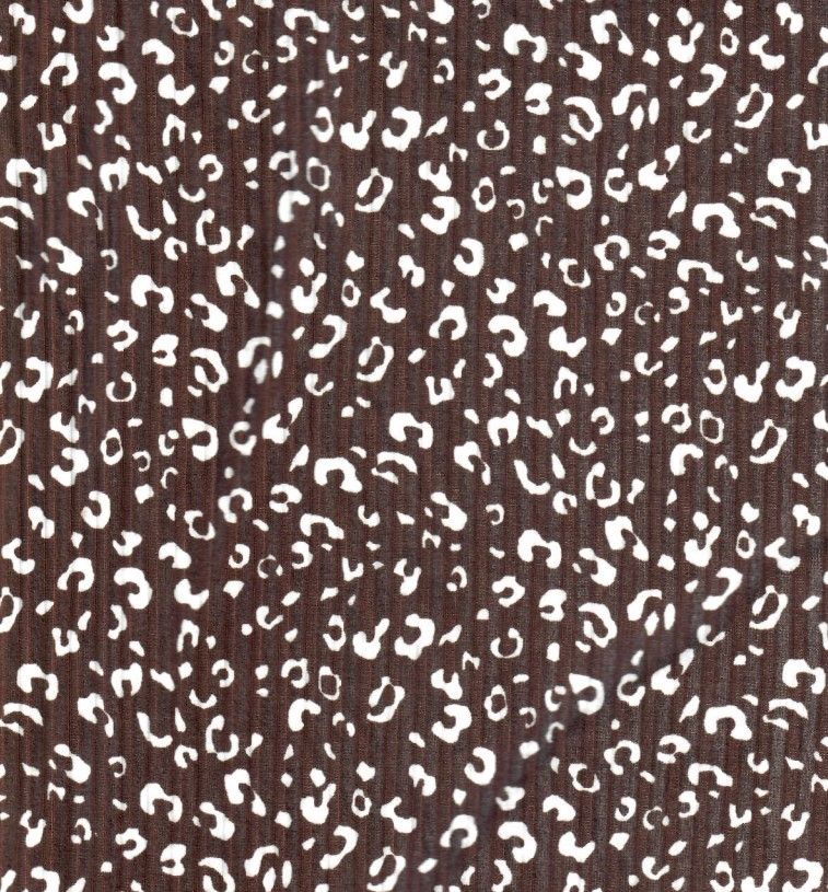 1 Yard Brown Yummy Rib Animal Print Knit Fabric 170 GSM, 58/60″ Wide Polyester Spandex Blend