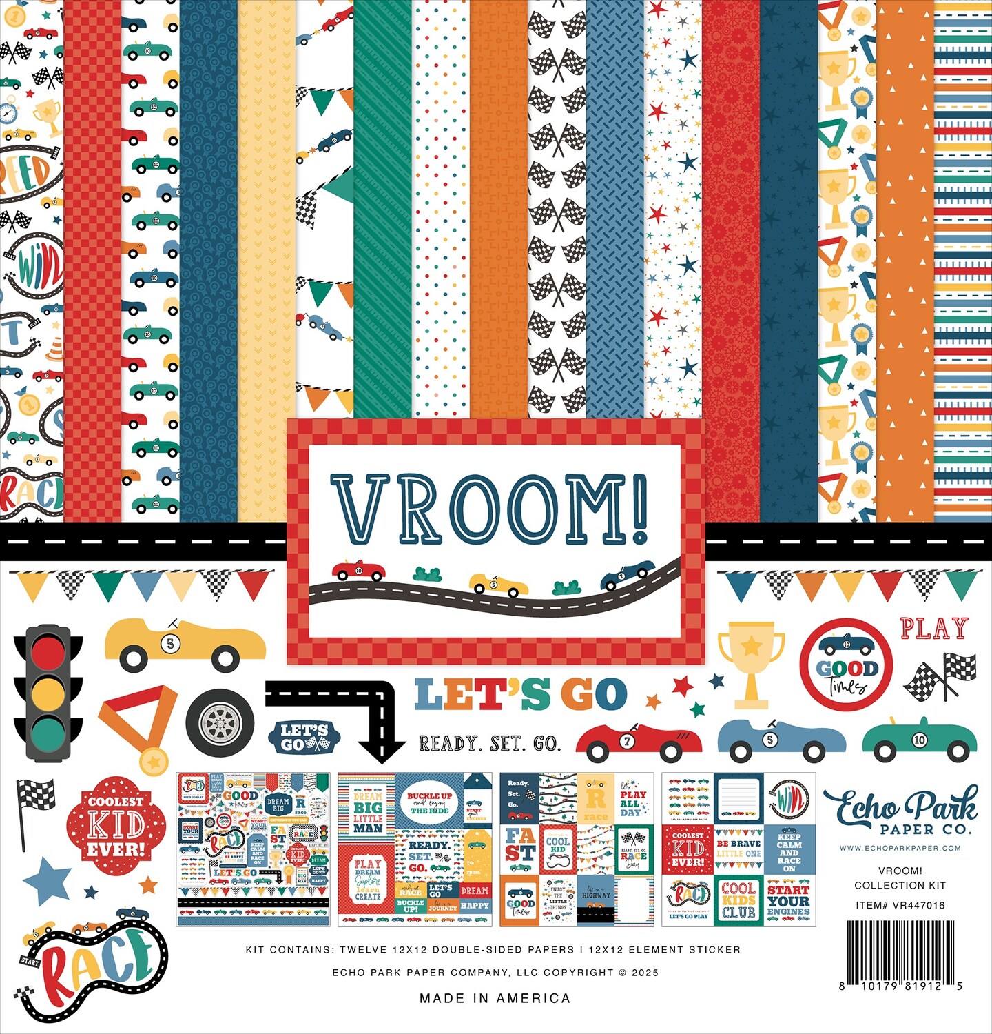 Echo Park Collection Kit 12&#x22;X12&#x22;-Vroom!