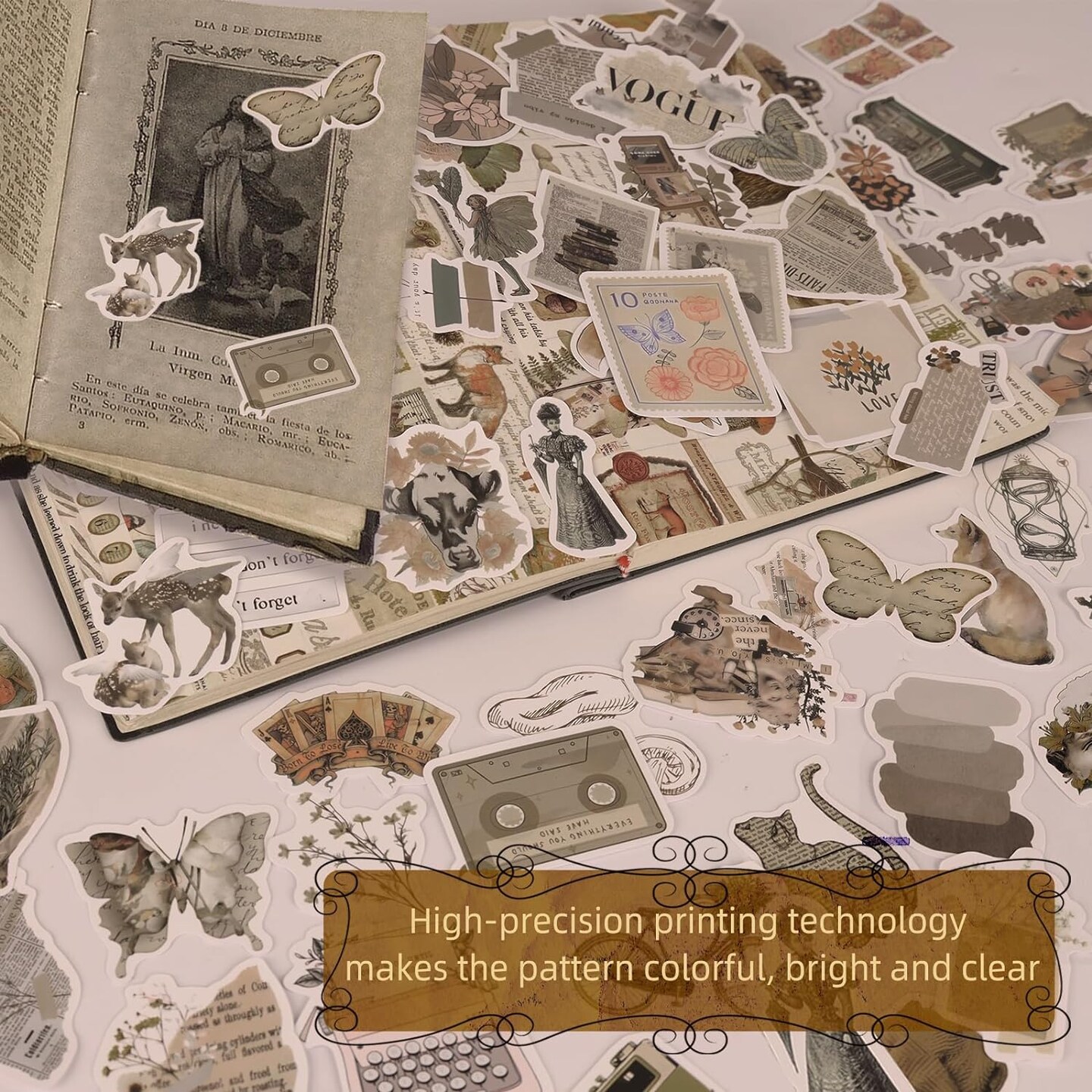 200Pcs Vintage Scrapbook Stickers
