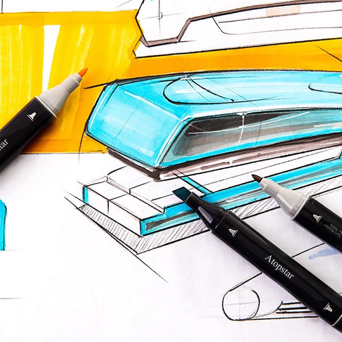 80 Colors Alcohol Markers Artist Drawing Art for Kids Dual Tip