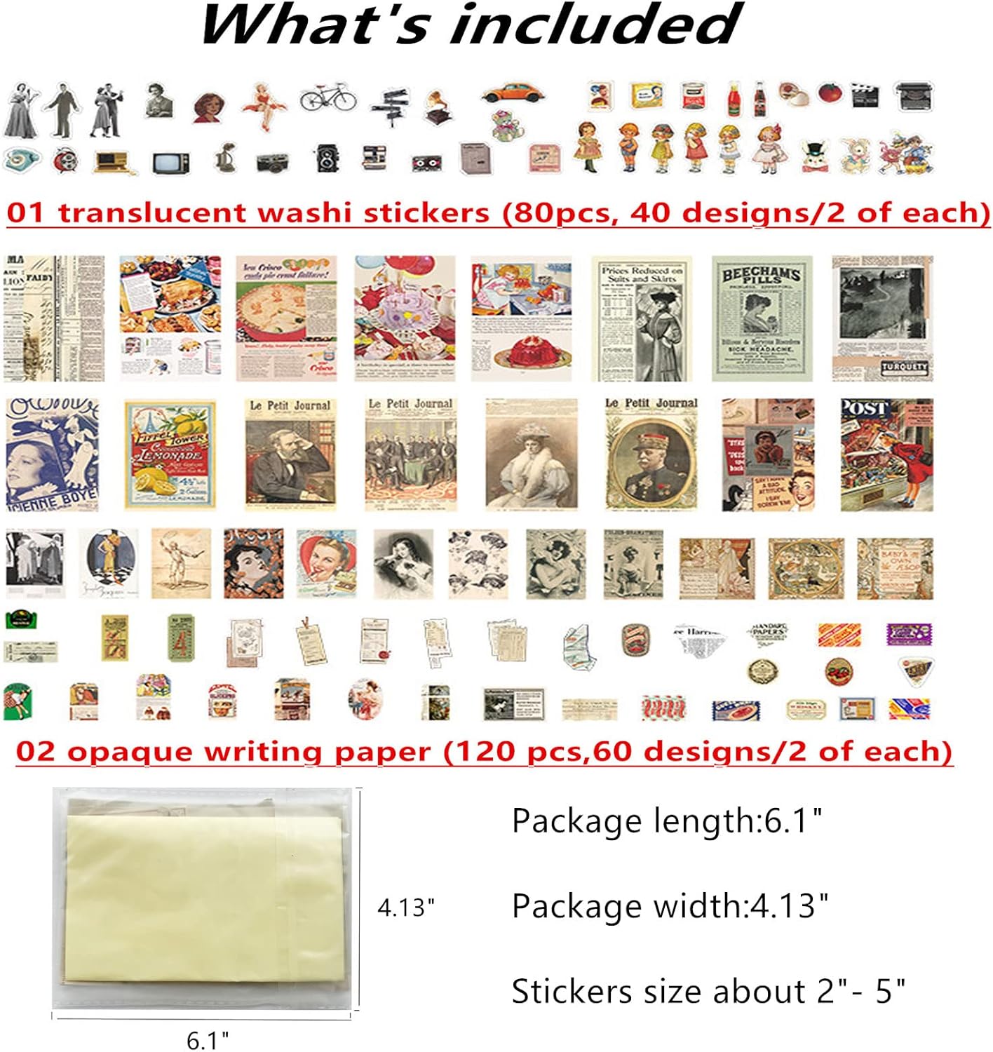 200pcs Cute Stickers for Scrapbook
