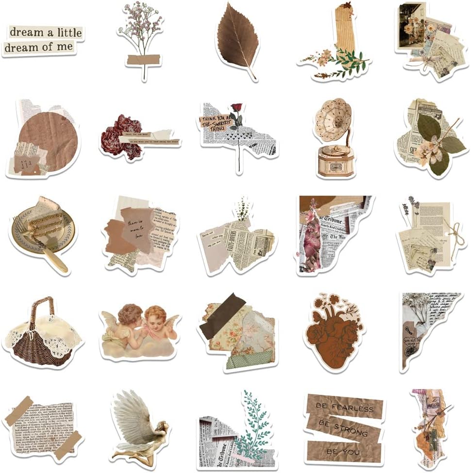 Aesthetic Scrapbook Stickers - Multicolour