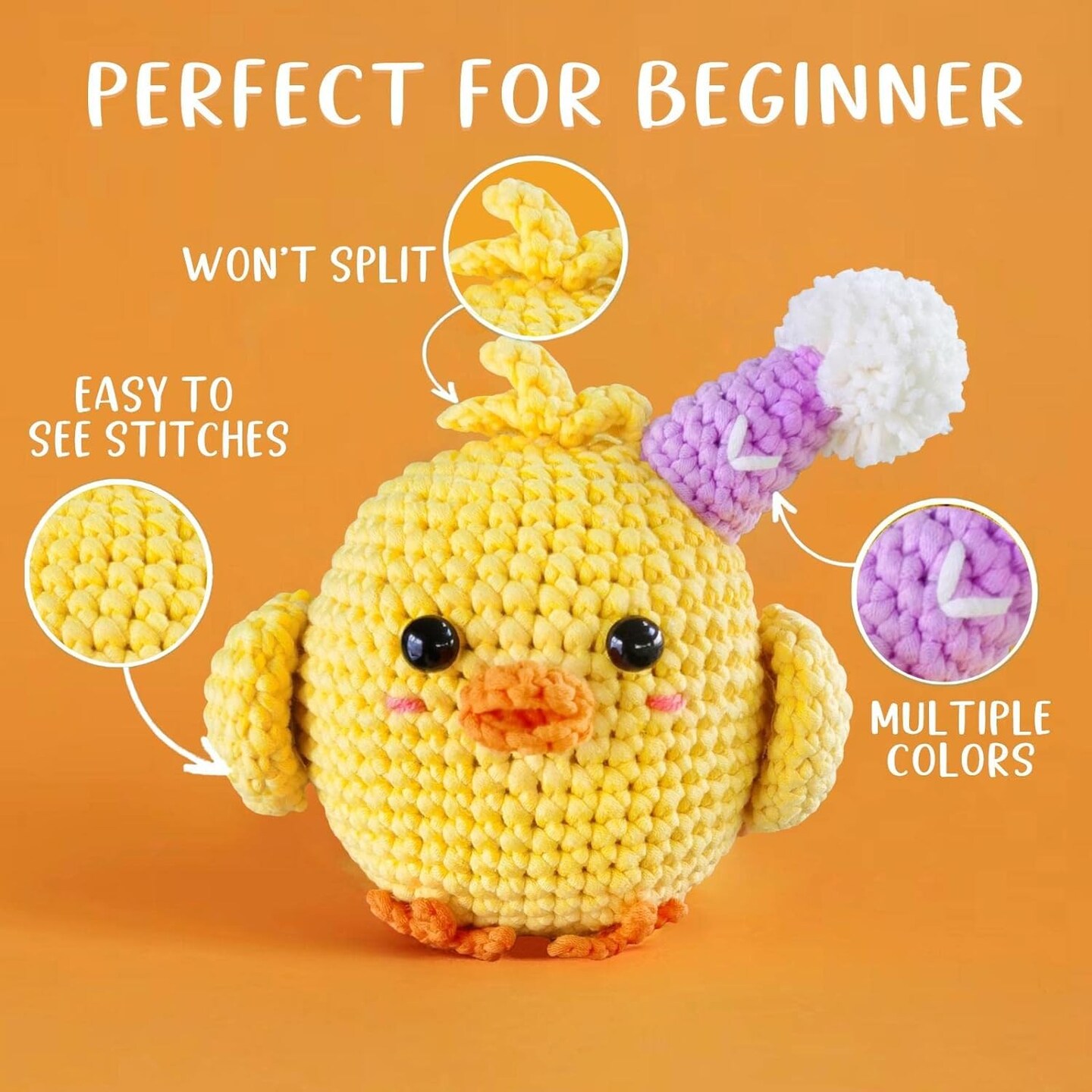 3 Pack Beginners Crochet Yarn (Oyster White)