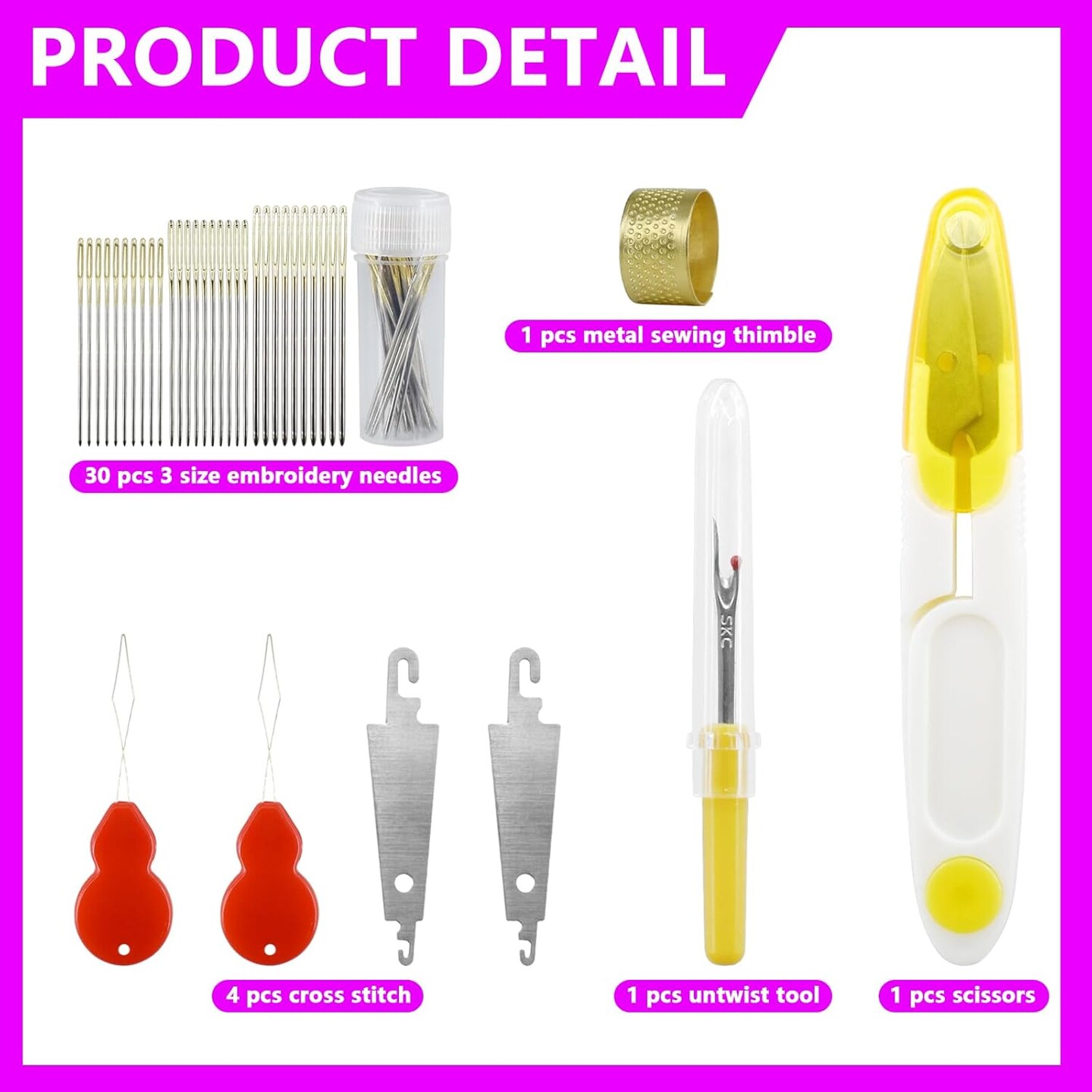 187 Pcs Embroidery Thread Floss Kit (150 Colors) 6" x 6" x 5"