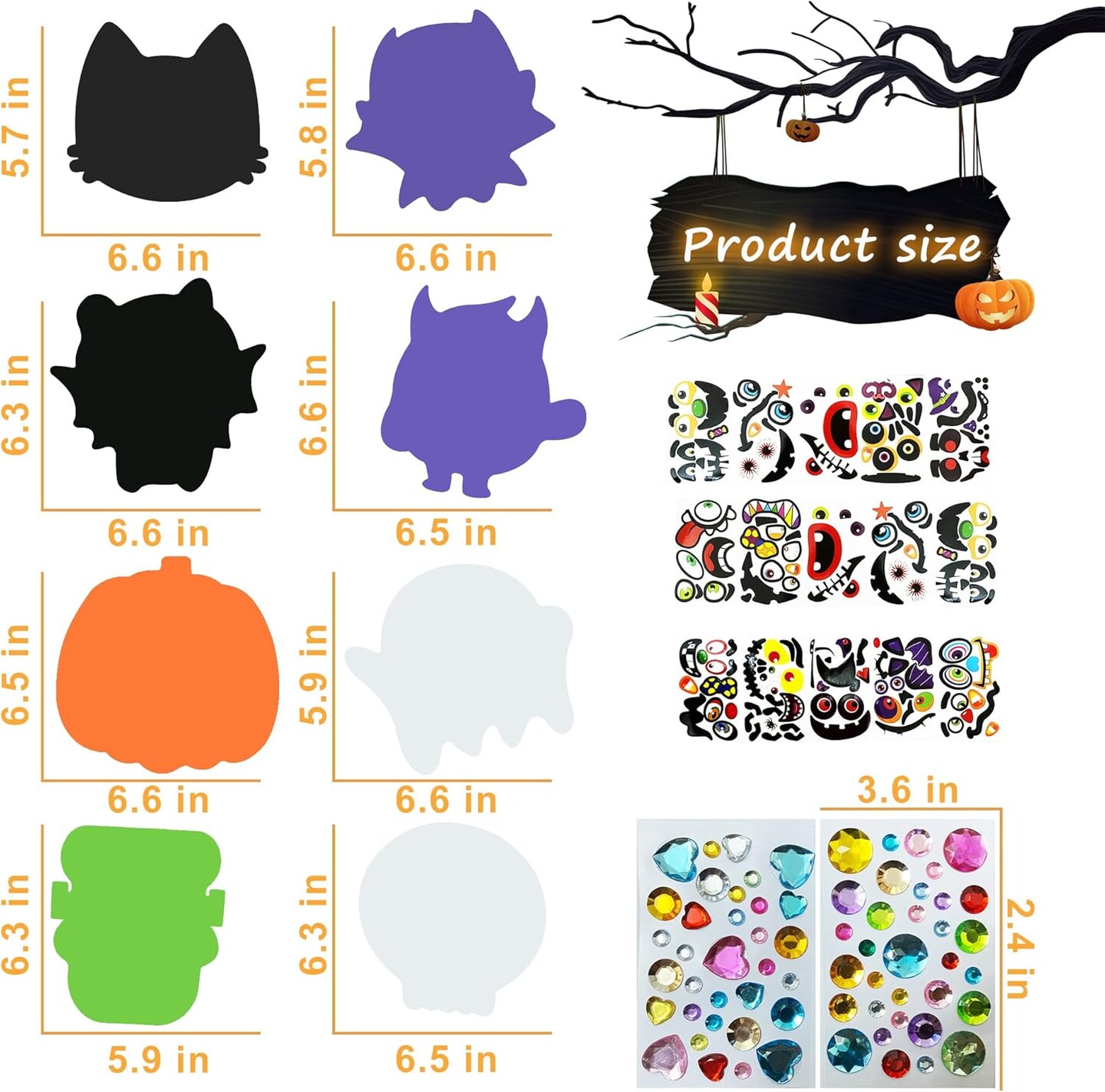 34 PCS Halloween Craft Kits for Kids Halloween Foam Pumpkin Craft Kit