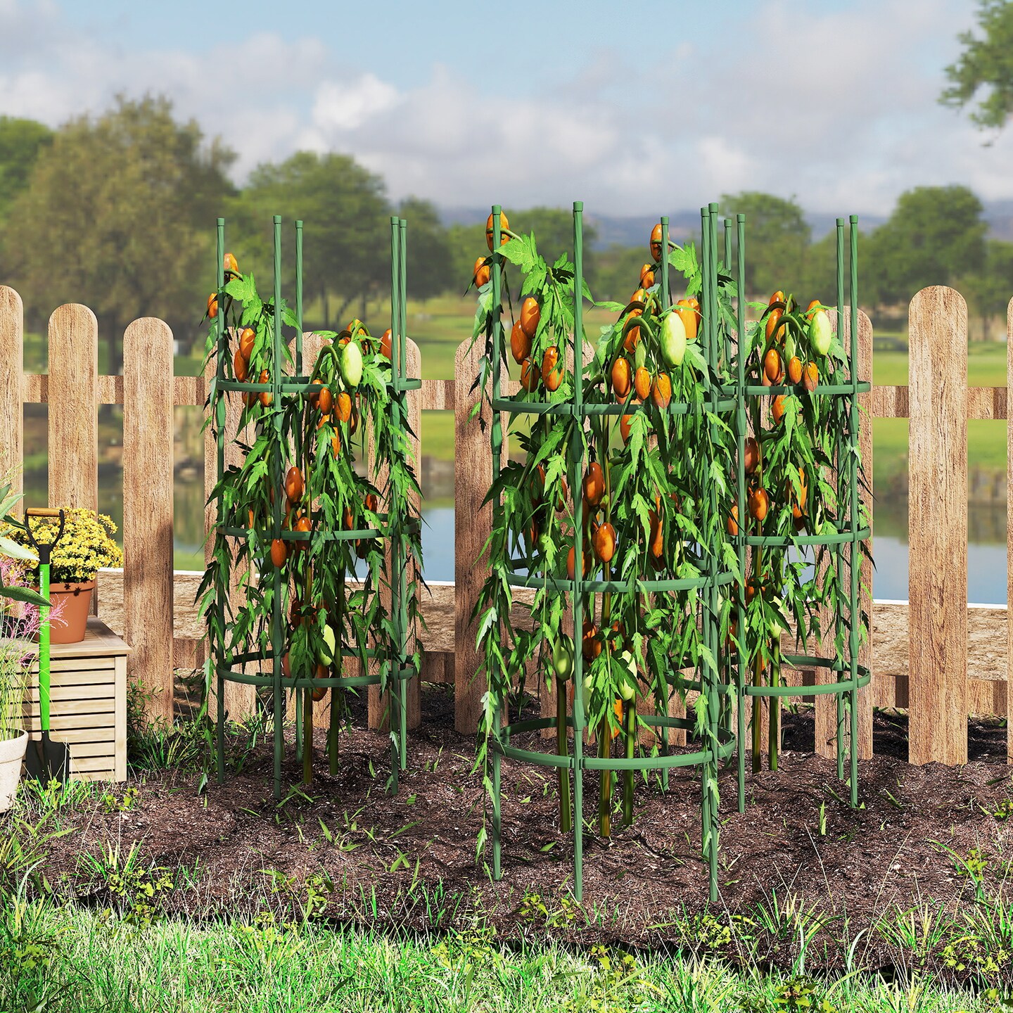 3 Pack Adjustable 60 Inch Plant Support Trellis for Climbing Plants