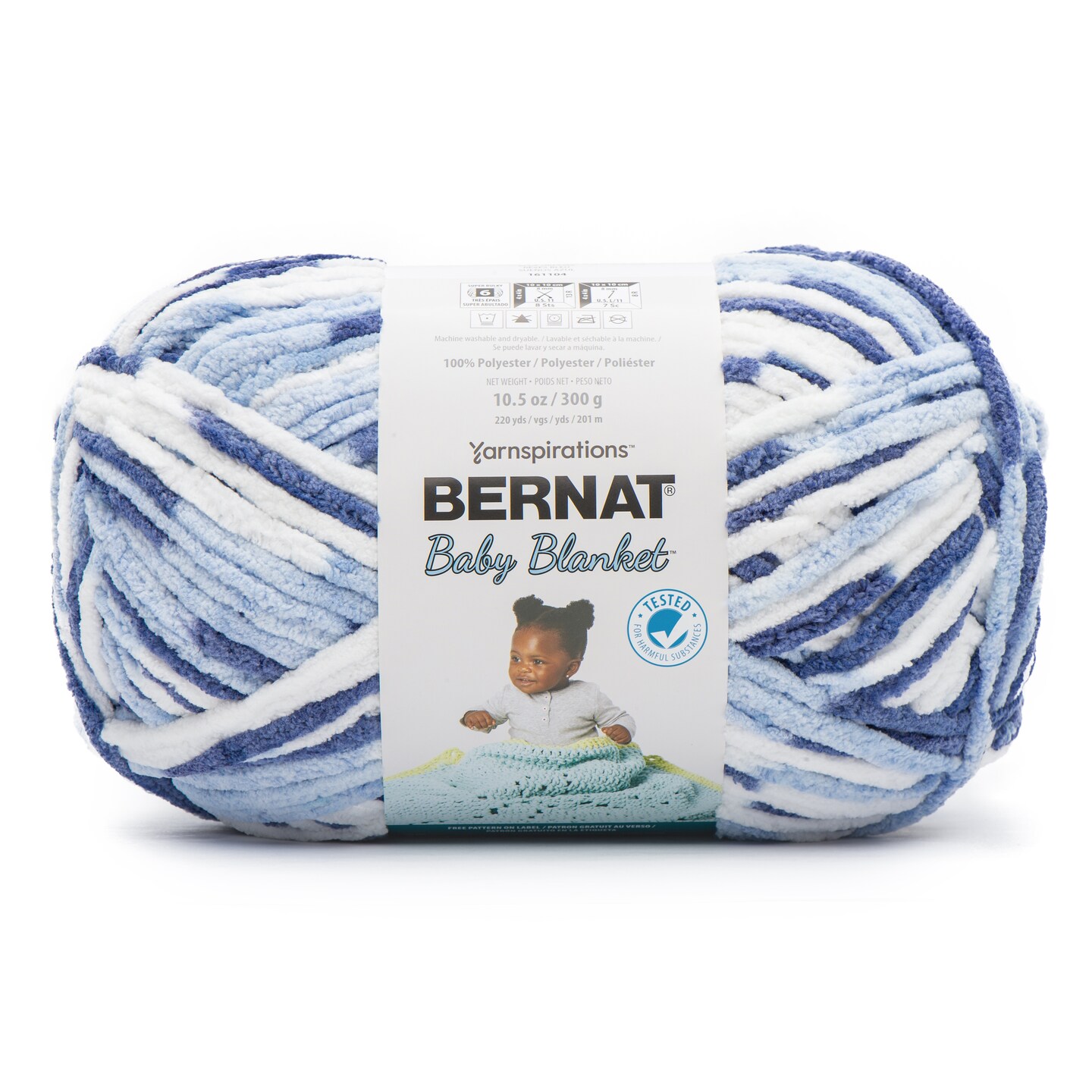 Bernat Baby Blanket Big Ball Yarn 24 Pack-Blue Dreams