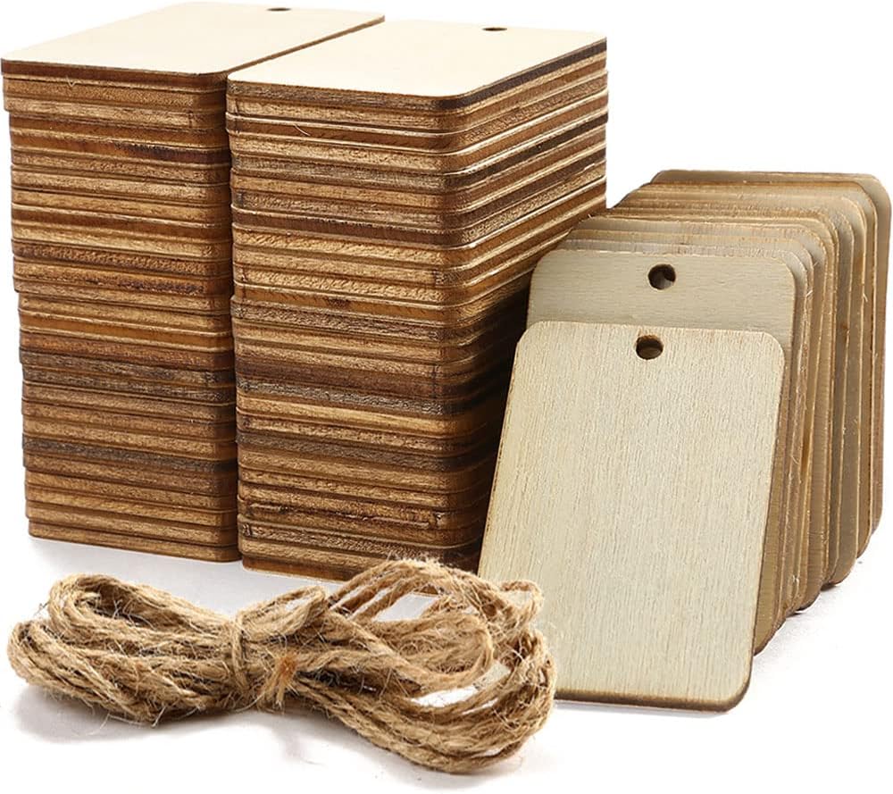 115 Pcs Unfinished Wood Pieces Rectangle-Shaped