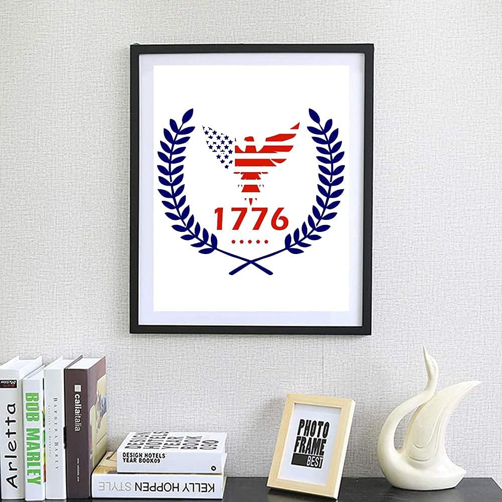 9 Piece Patriotic America Flag Stencils (10x10 Inch)
