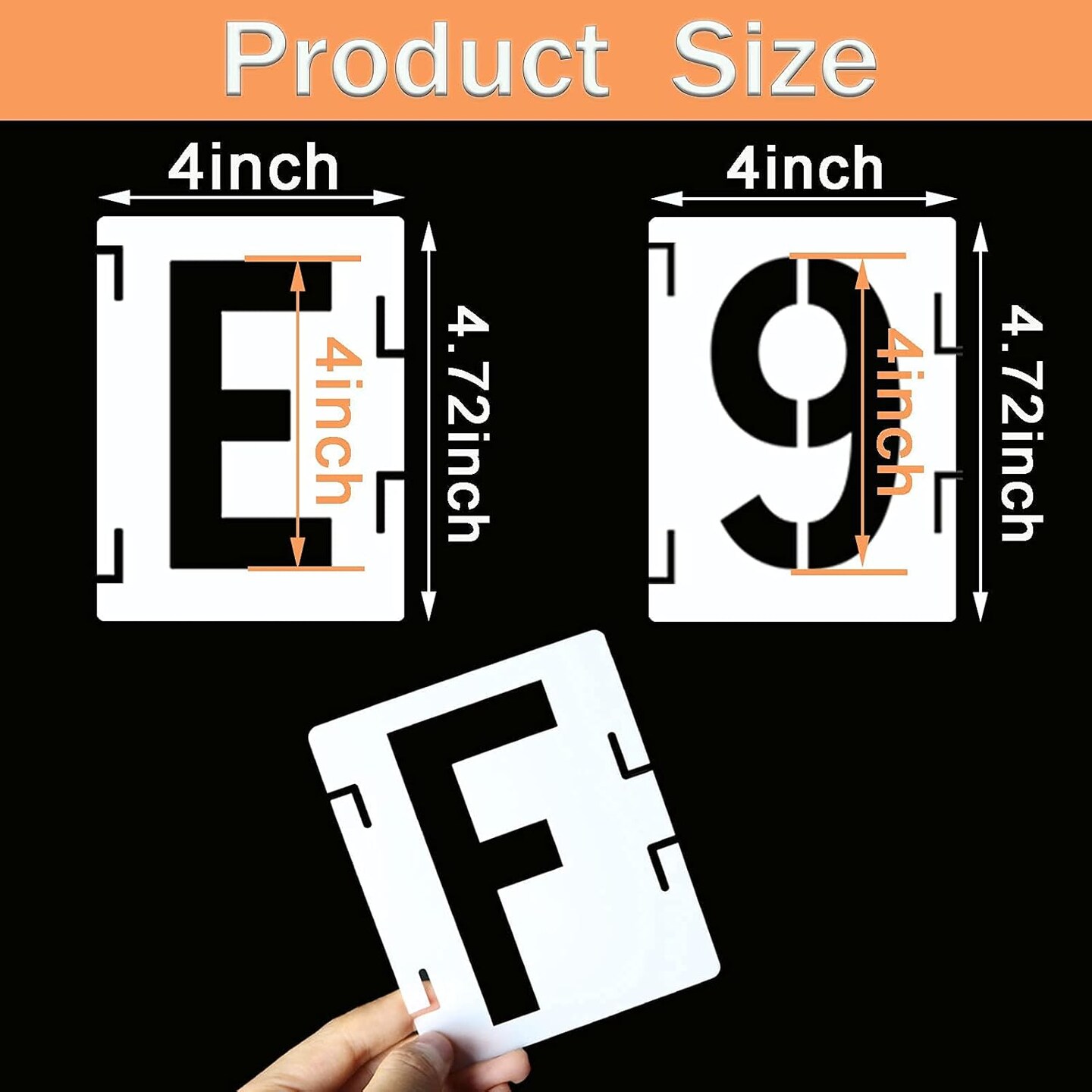 42 Pcs Reusable Alphabet Letter Stencils (4 Inch)