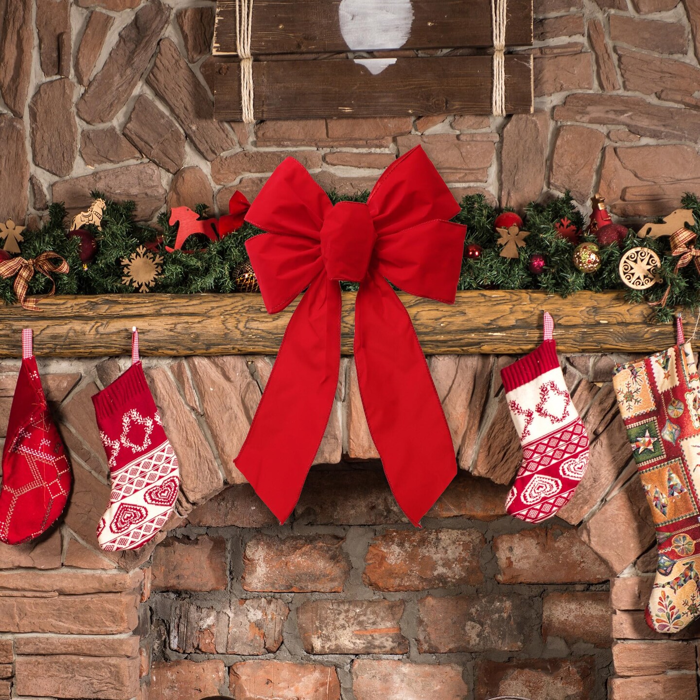 Set of 24 Vibrant Red Wired Bows | Perfect for Holiday Gifts, Wreaths &#x26; Party Decor | Easy to Shape &#x26; Durable for Multiple Seasons | Festive Christmas Decoration - 2024 Christmas Collection, Floral Home by Artificial Flowers