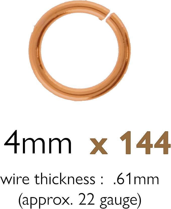 The Beadsmith Open Jump Rings &#x2013; Wire Thickness, Findings for Making Keychains, Charms, Chain Mail and Body Jewelry