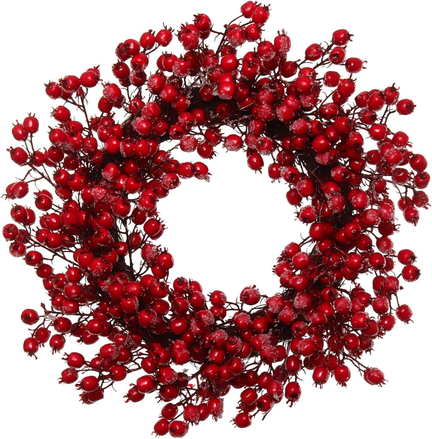20" Iced Hawthorn Berry Wreath | Set of 4 | Elegant Holiday Decor | Perfect for Home & Events | Seasonal Decorations | Premium Quality