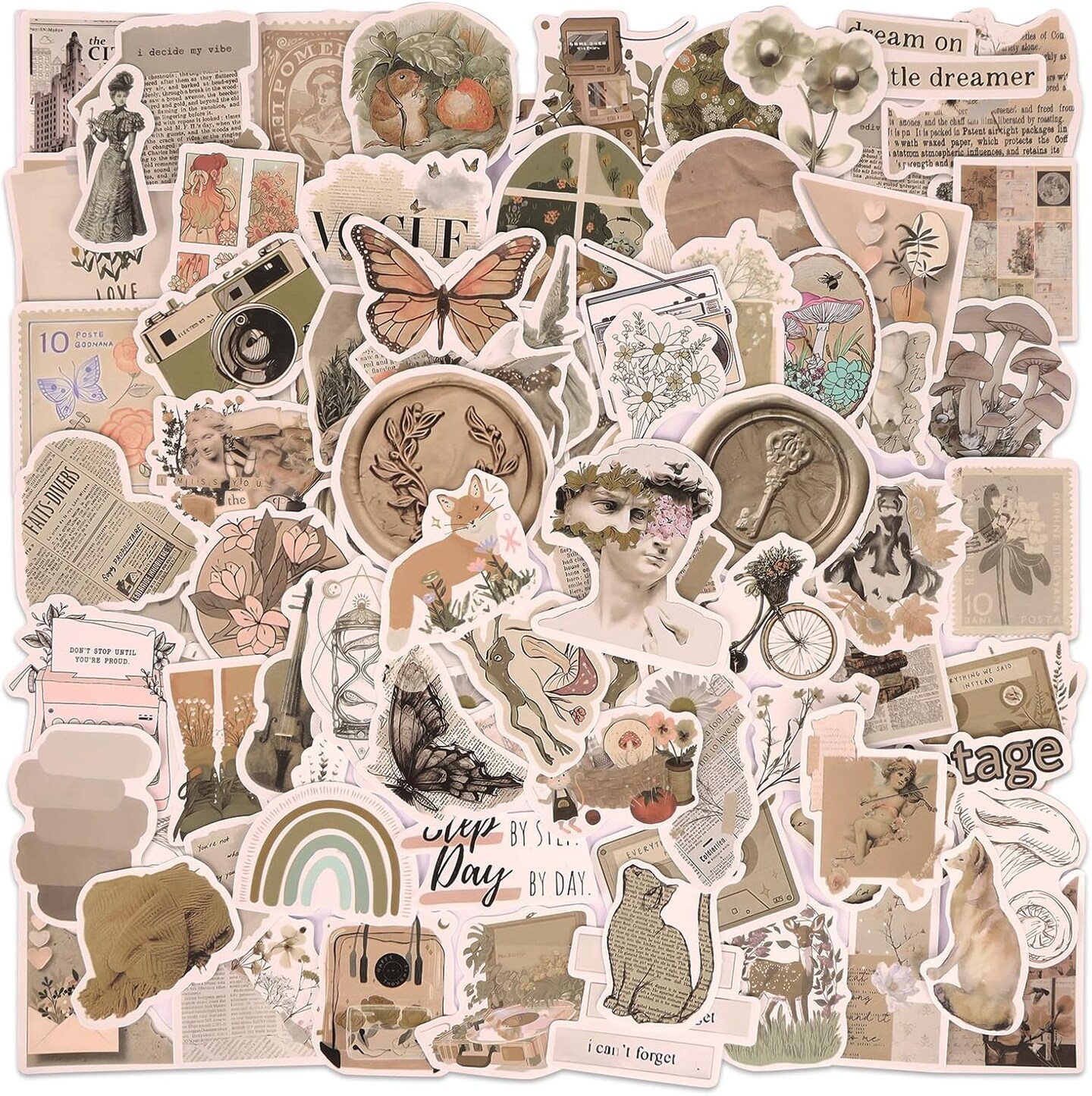 200Pcs Vintage Scrapbook Stickers