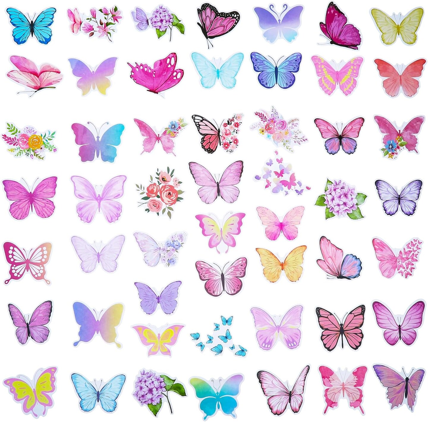 100 Pack Butterfly Stickers, Butterfly Party Favors