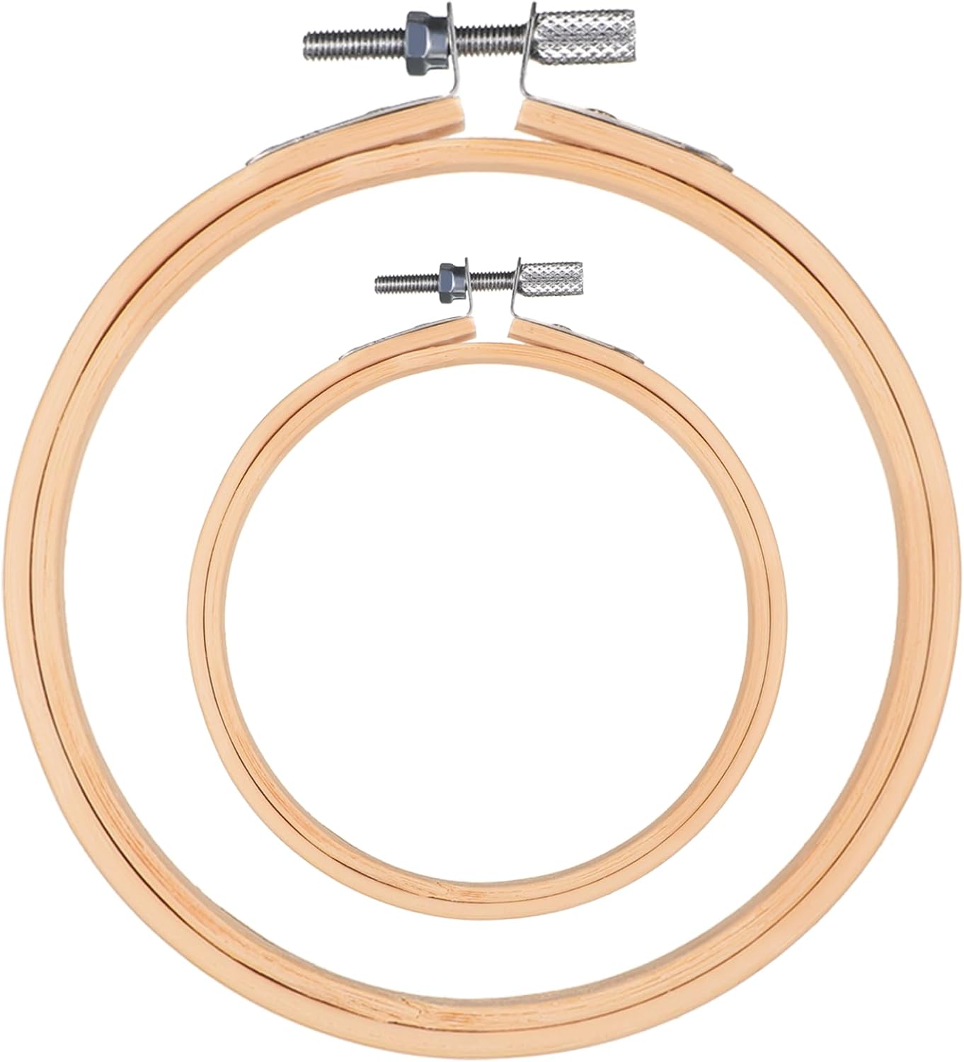 2 Pcs Embroidery Hoops Round Bamboo Frame 4/6 inch