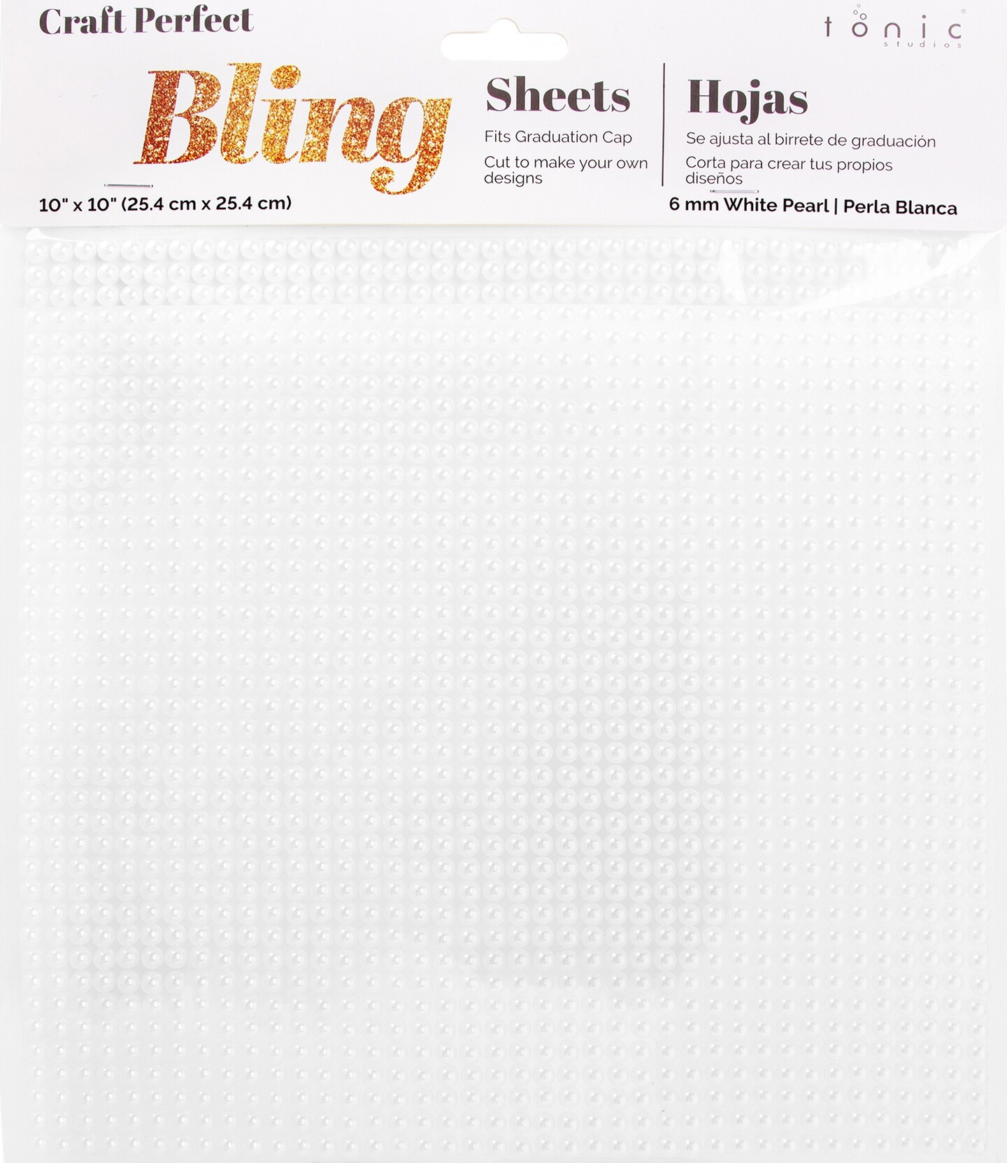 Craft Perfect Pearl Sticker Sheet 10&#x22;X10&#x22; 6MM-White