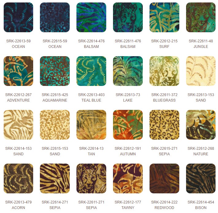 Artisan Batiks Jungle Dreams Fat Quarter Bundle by Studio RK for Robert Kaufman (FQ-2153-24)