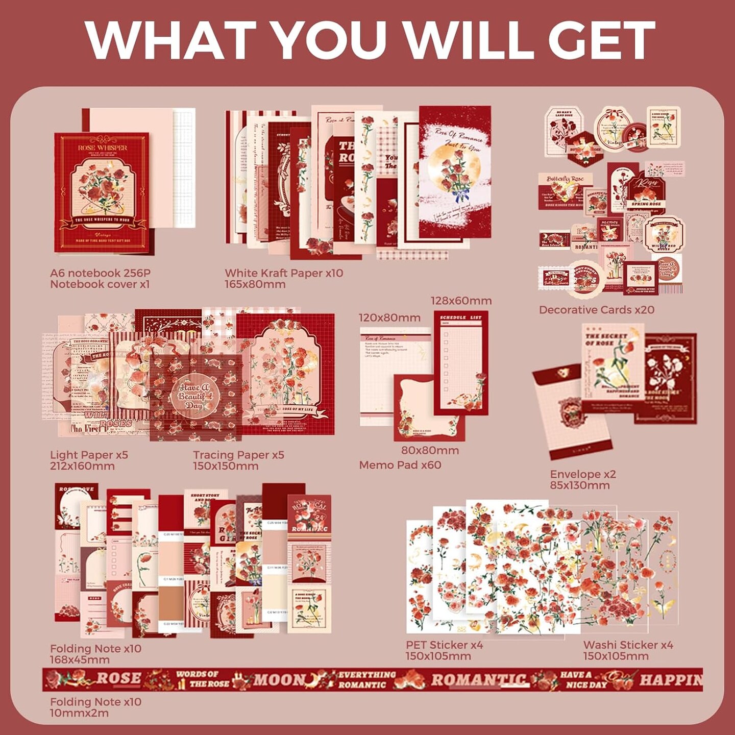 Scrapbooking Kit(123 PCS) - Rose Whisper