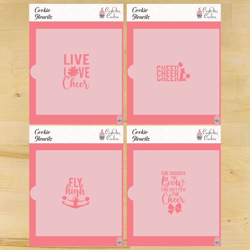 Cheerleading Quotes Cookie Stencil Set | Cookie Decorating Tool | Airbrushing | Royal Icing | Arts & Craft | Confection Couture |