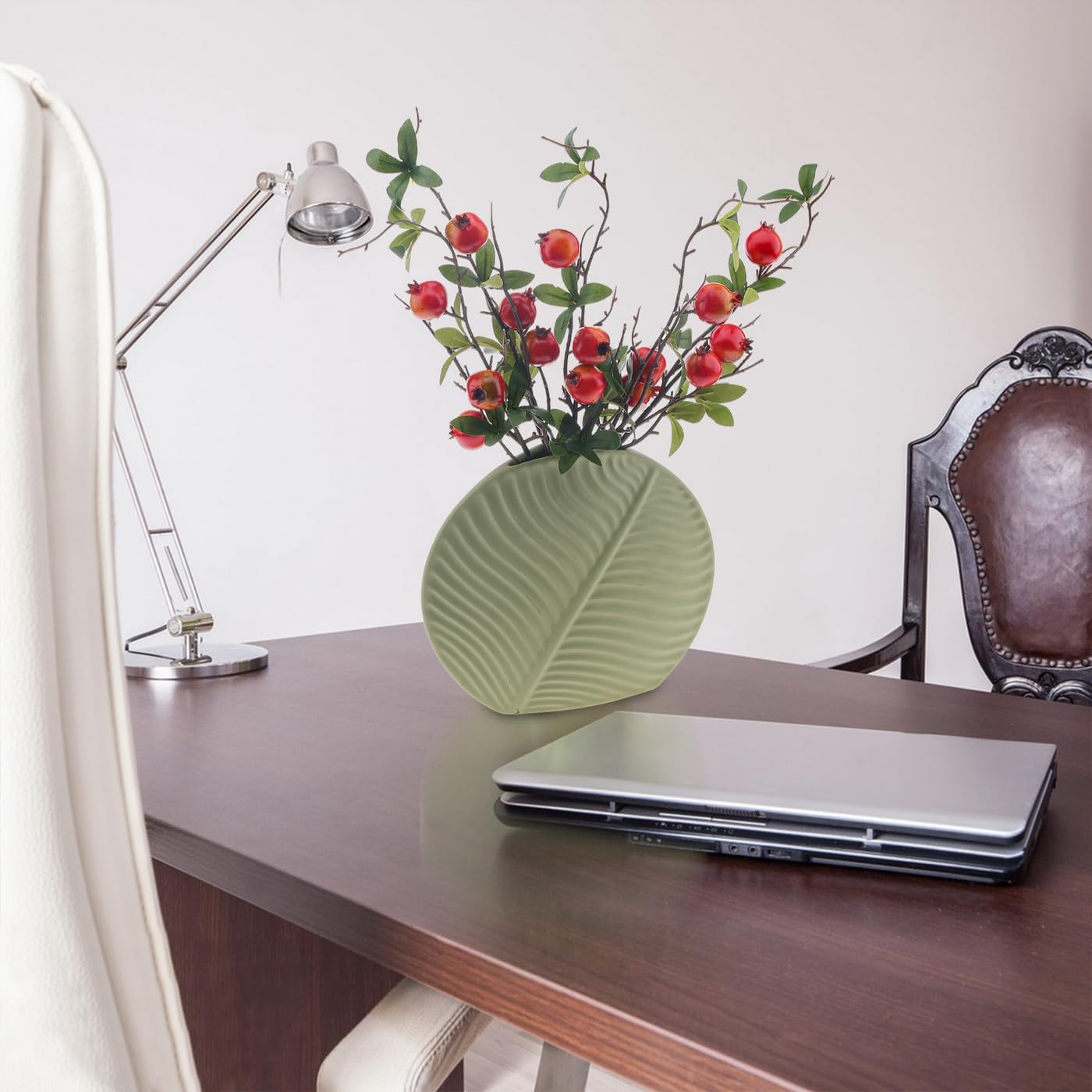 5PCS Fake Pomegranate Branches Artificial Fruit (19.3 Inch Fake Pomegranate Branches) 3.94"D x 3.94"W x 19.3"H