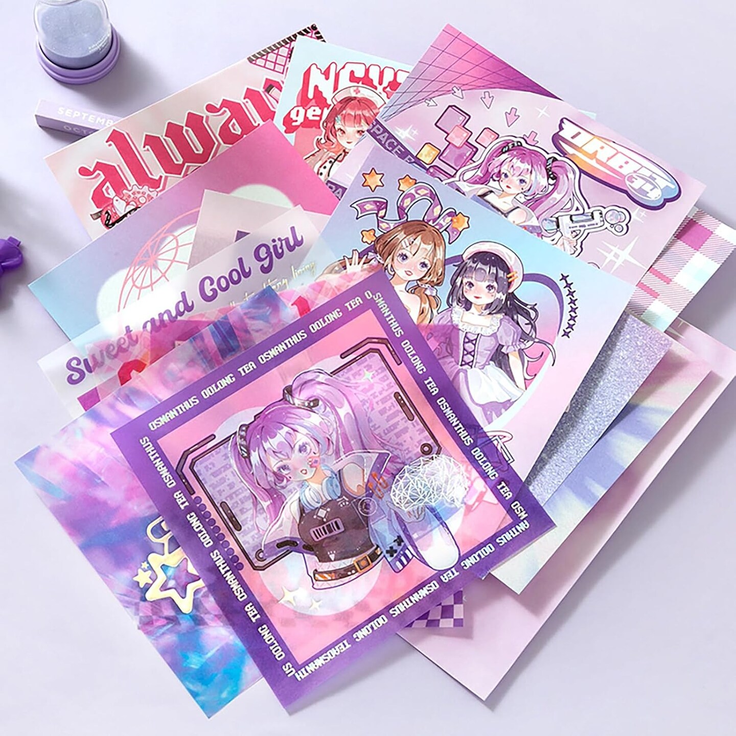 Kawaii Scrapbook kit for Girls (purple) 9 x 7.5 x 0.78 inches