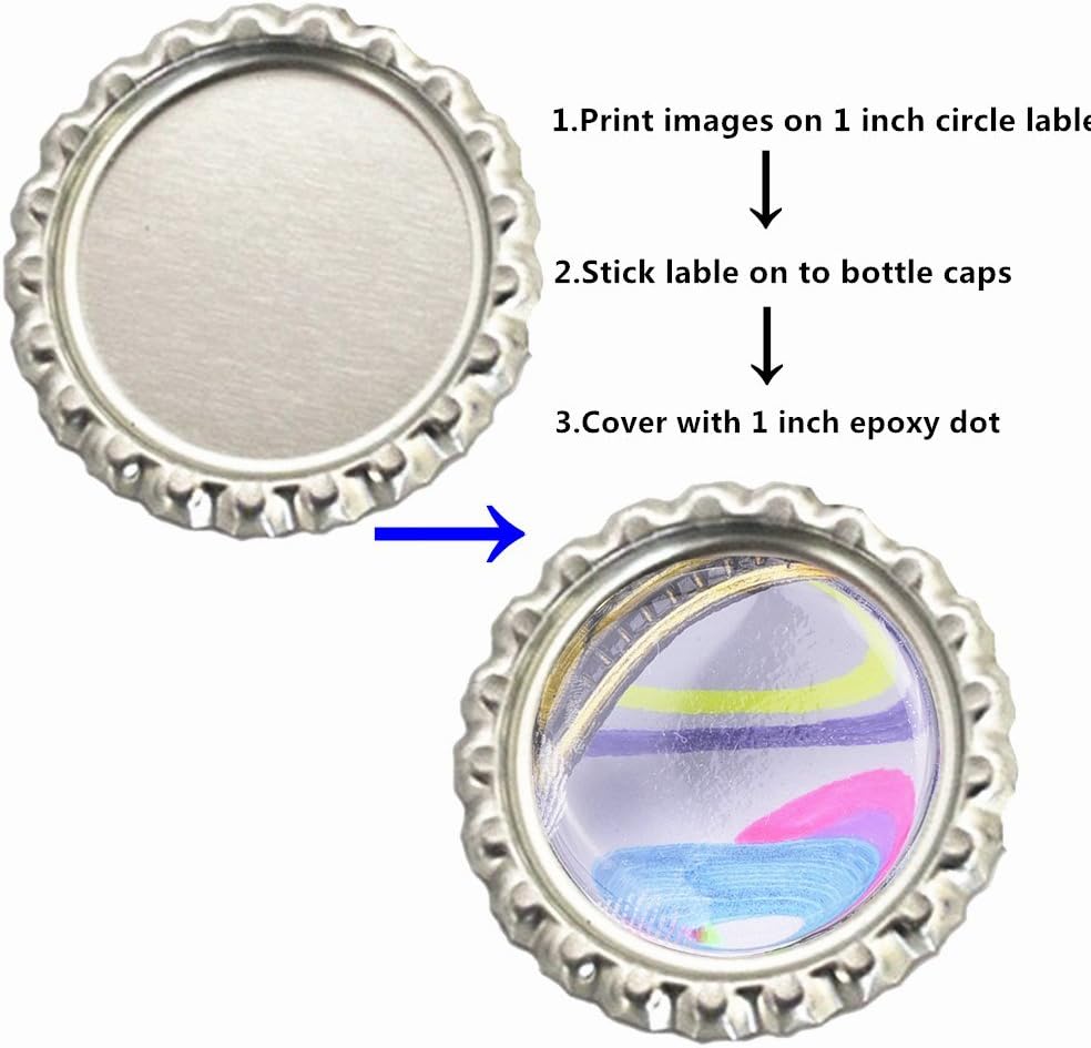 100 PCS Clear Epoxy Stickers Craft Bottle Caps