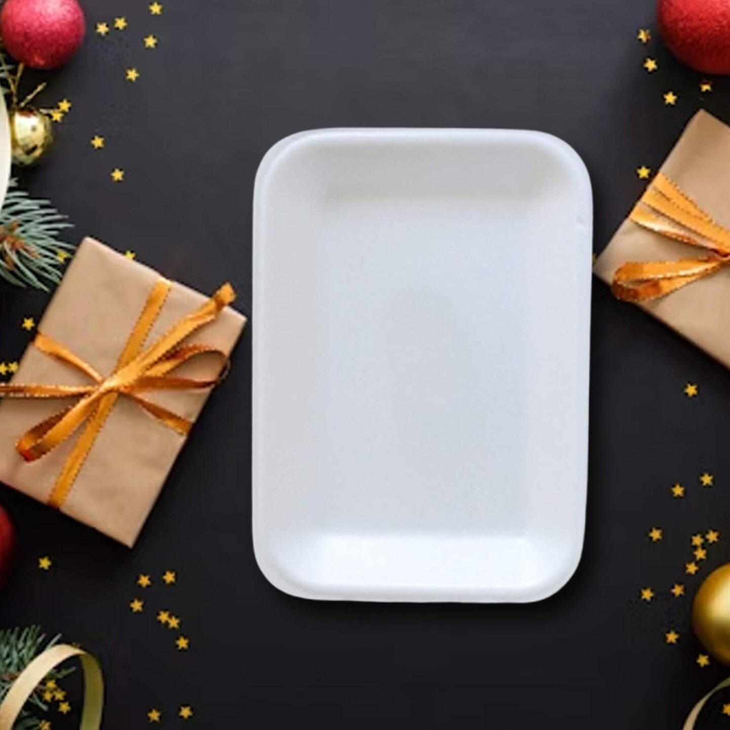 15 Count Disposable Foam Trays 8.5" x 6" Lightweight Serving Trays for Food, Meat, or Produce