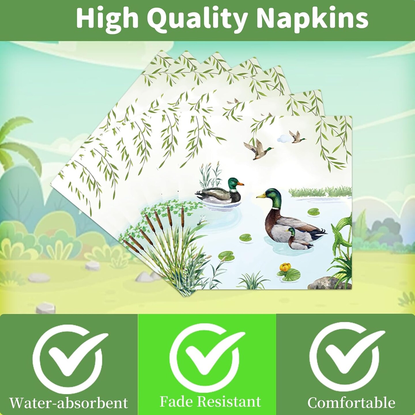 96PCS Mallard Duck Baby Shower Tableware Set - Serve 24