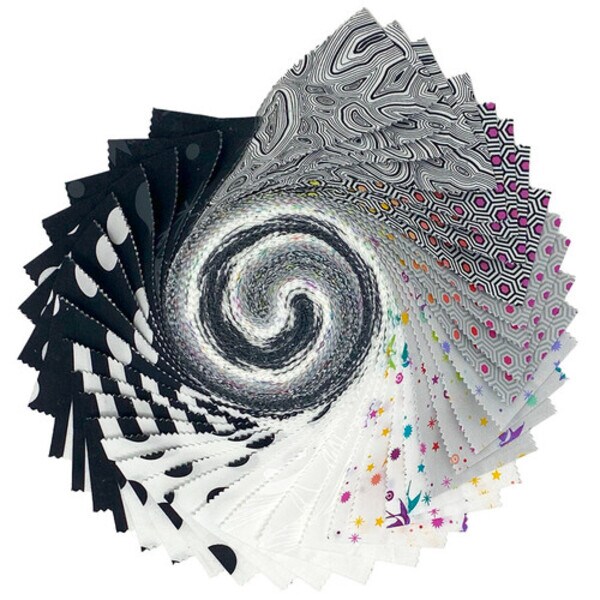 True Colors 2.5" Strip Roll (Jelly Roll) in Graphite by Tula Pink for Free Spirit (FB4DRTP.GRAPHITE)