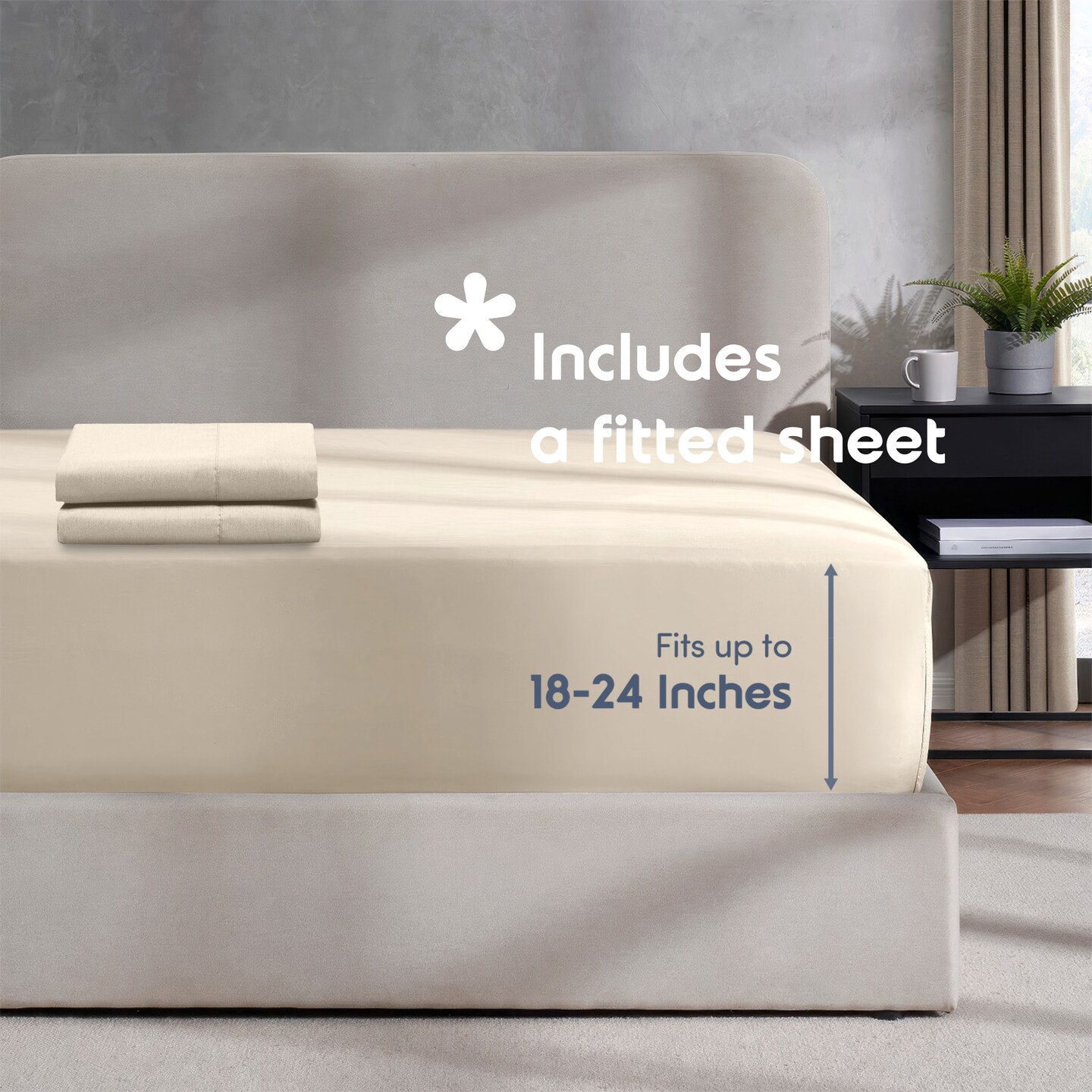 Hearth &#x26; Harbor Duvet Cover With Fitted Sheet Soft Double Brushed Bedding Set