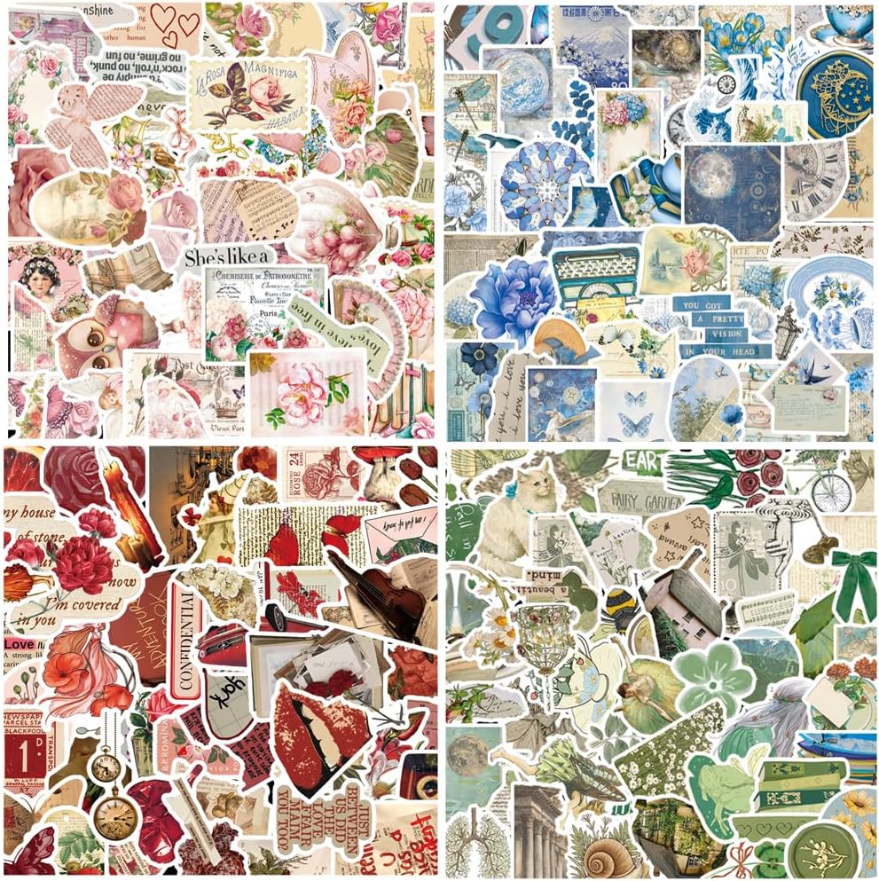 200PCS Vintage Aesthetic Stickers