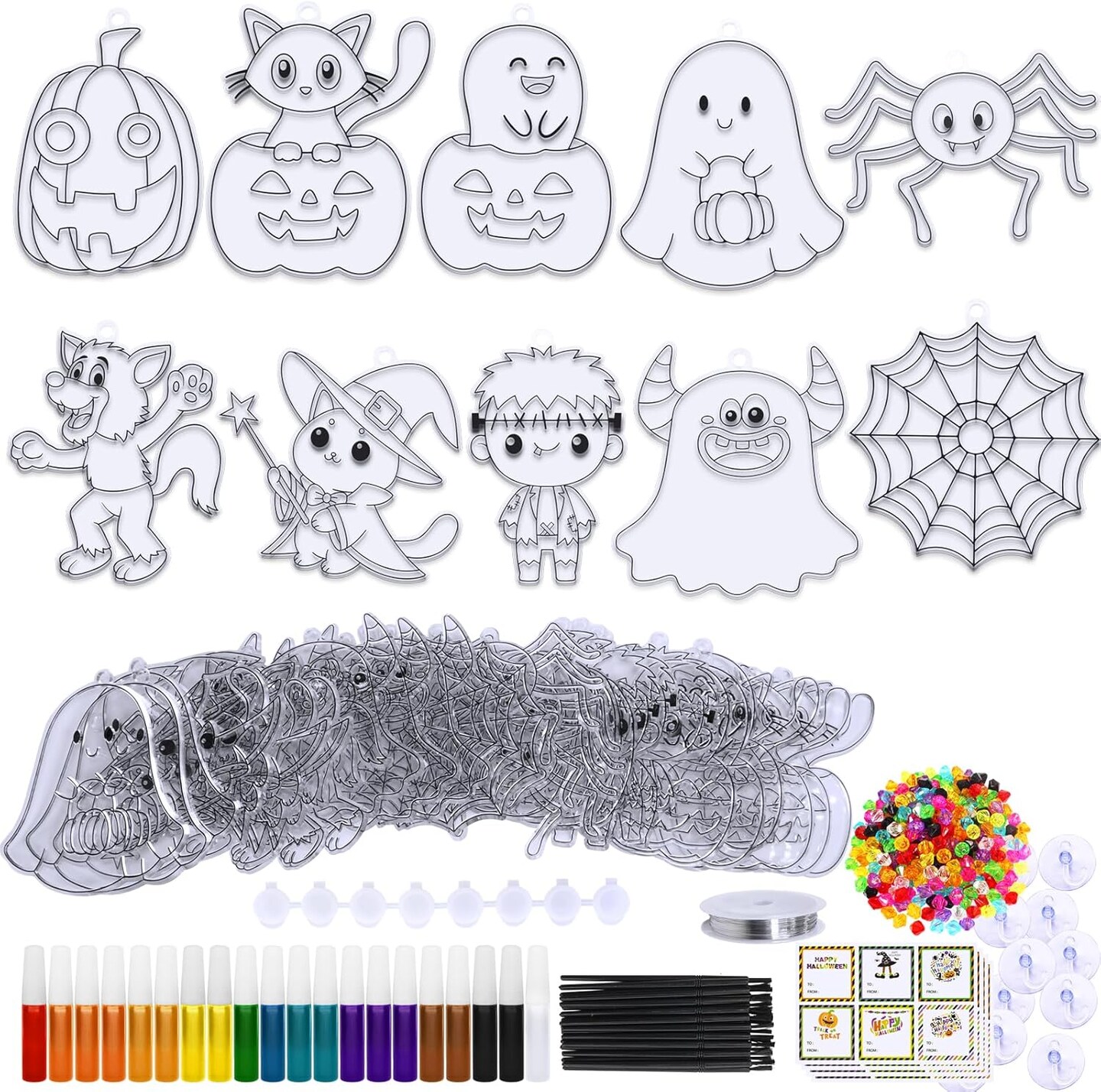30 Sets Halloween Suncatchers Craft Kits