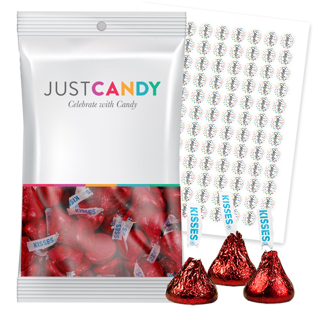 Red Candy Milk Chocolate Kisses Plus Exclusive Bonus Free Kiss Stickers