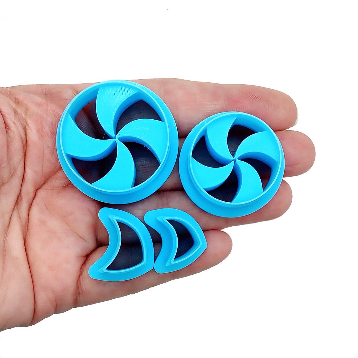 Peppermint Swirl Candy Clay Cutters, 4 pc, Christmas Shapes, Adorabilities