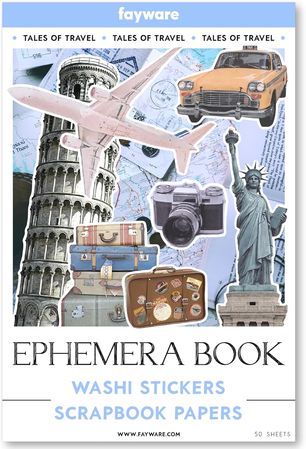 300+ Travel Scrapbook Stickers & 20 A5 Papers (Tales of Travel) 8.26 x 5.51 x 0.39 inches