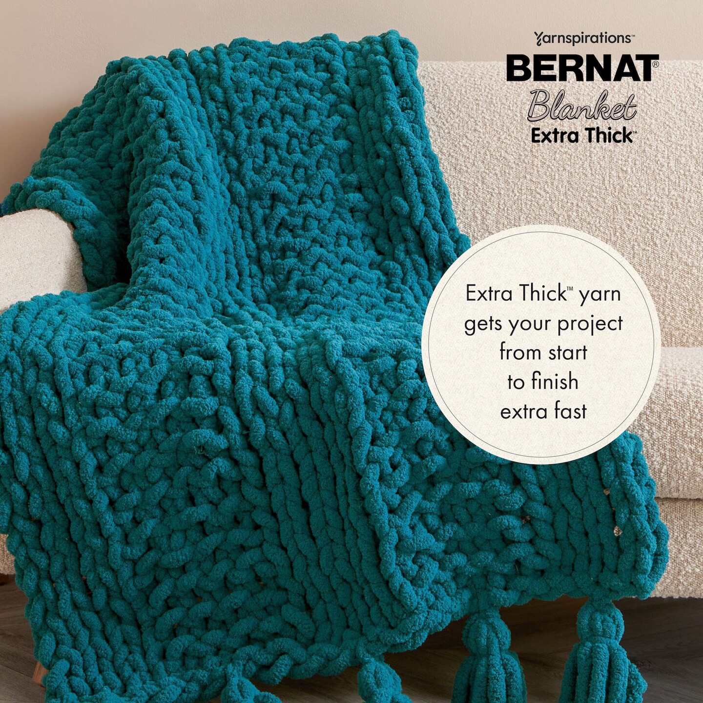 Bernat Blanket Extra zachtblauw (Softened Blue)-garen, verpakking van 2 stuks van 300 g, polyester, 7 jumbo, 87 m, breien/haken