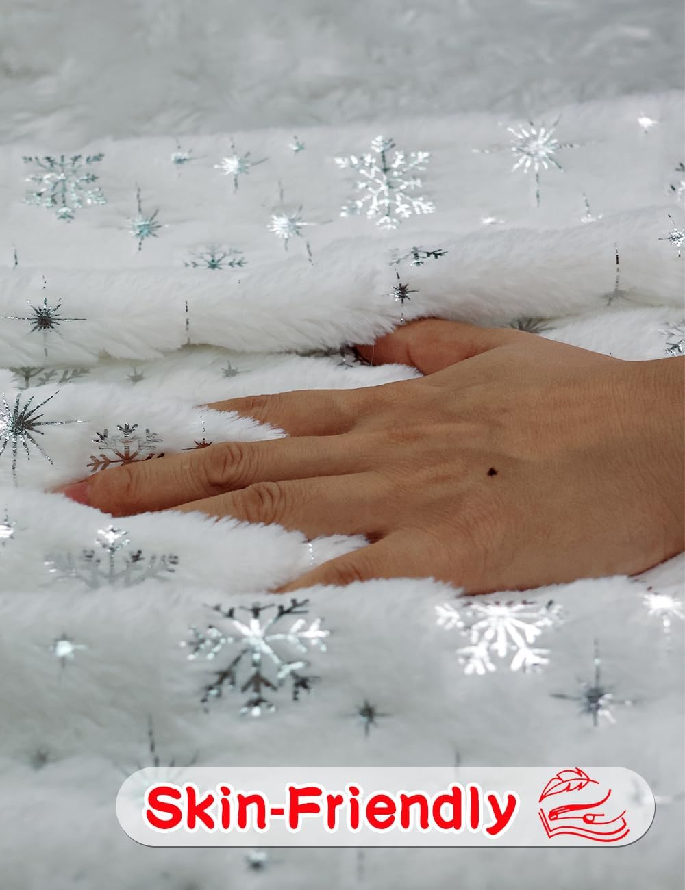 Snowflakes Glitter Printed Christmas Pillow Covers
