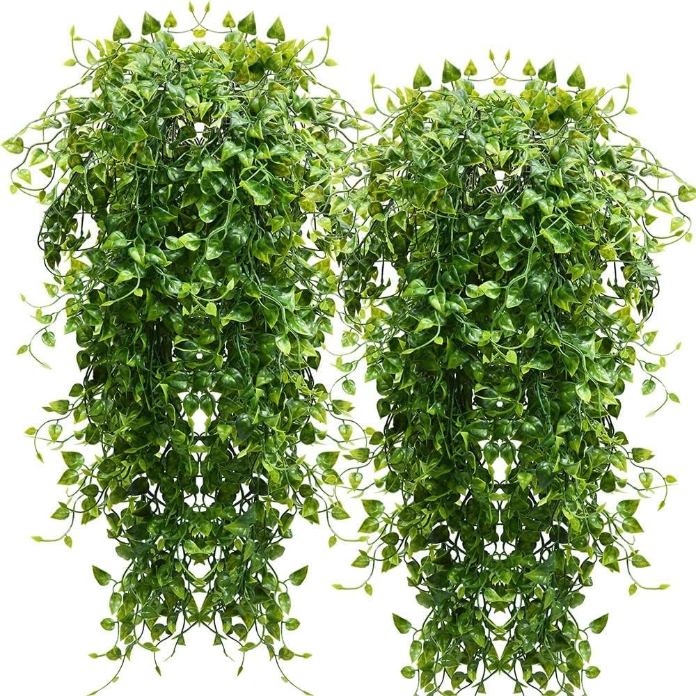 4pcs 33-in Fake Hanging Plant Ivy Vine (Hanging Plants 4pcs) 5"D x 3"W x 3"H