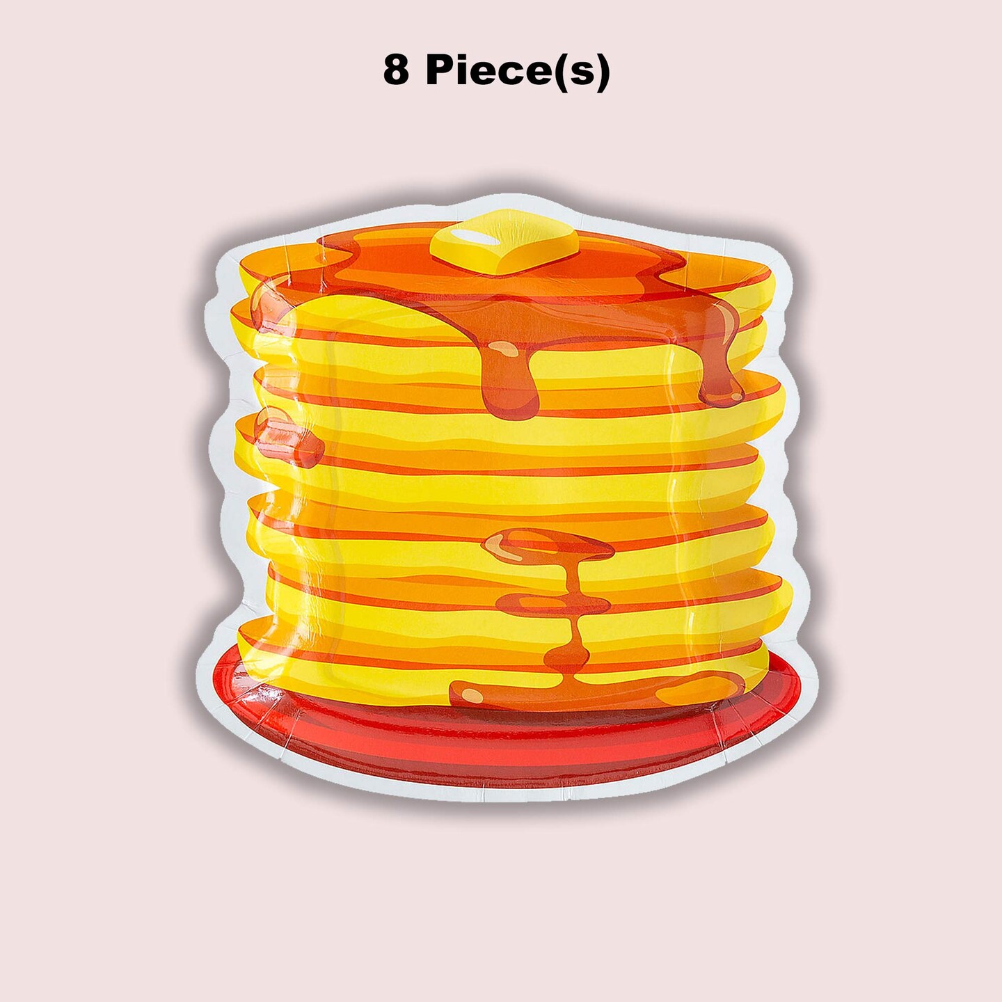 8 Count Brunch Party Pancake Stack Paper Dessert Plates Disposable 8" x 7 3/4"