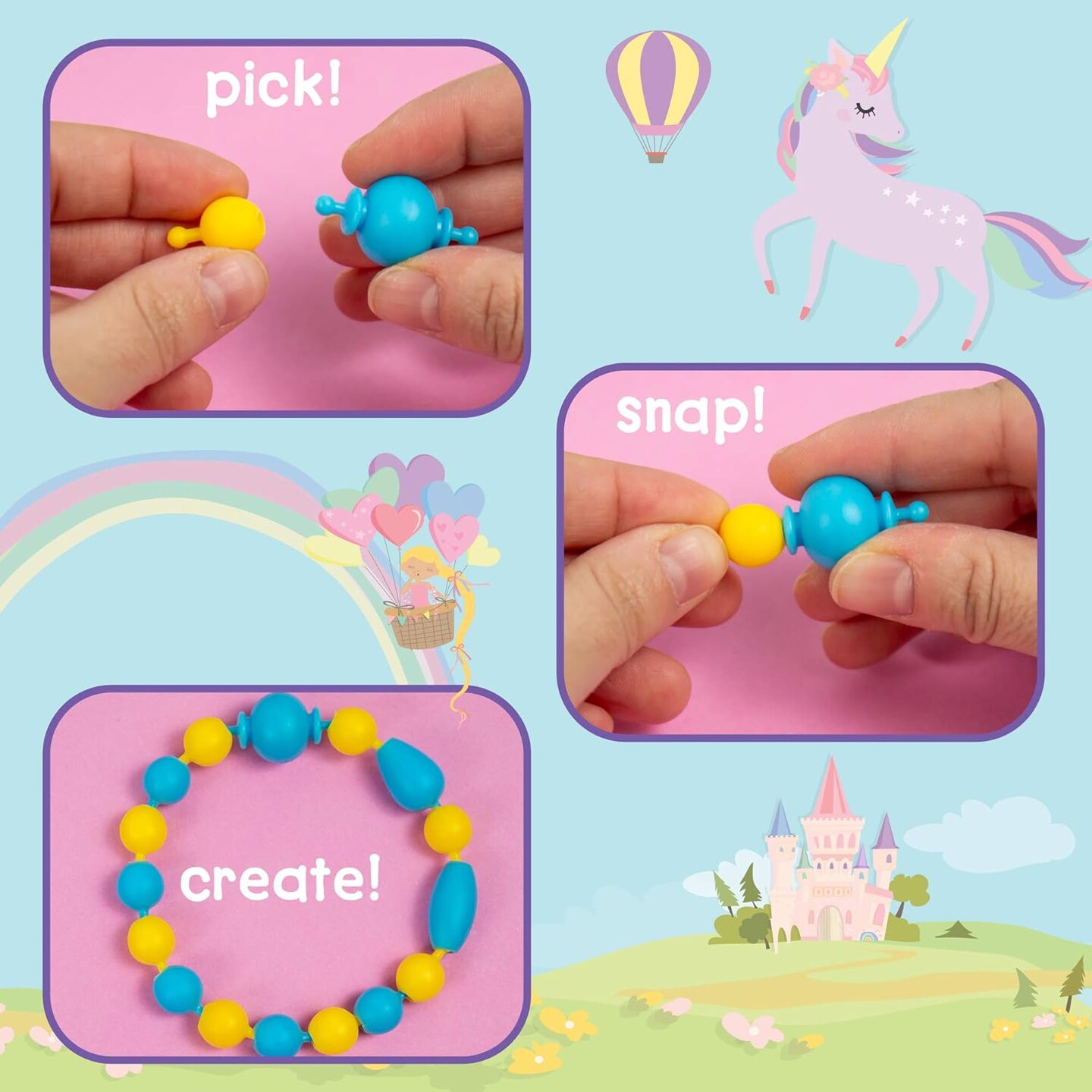 500+ Snap-Together, DIY, Bead Kit