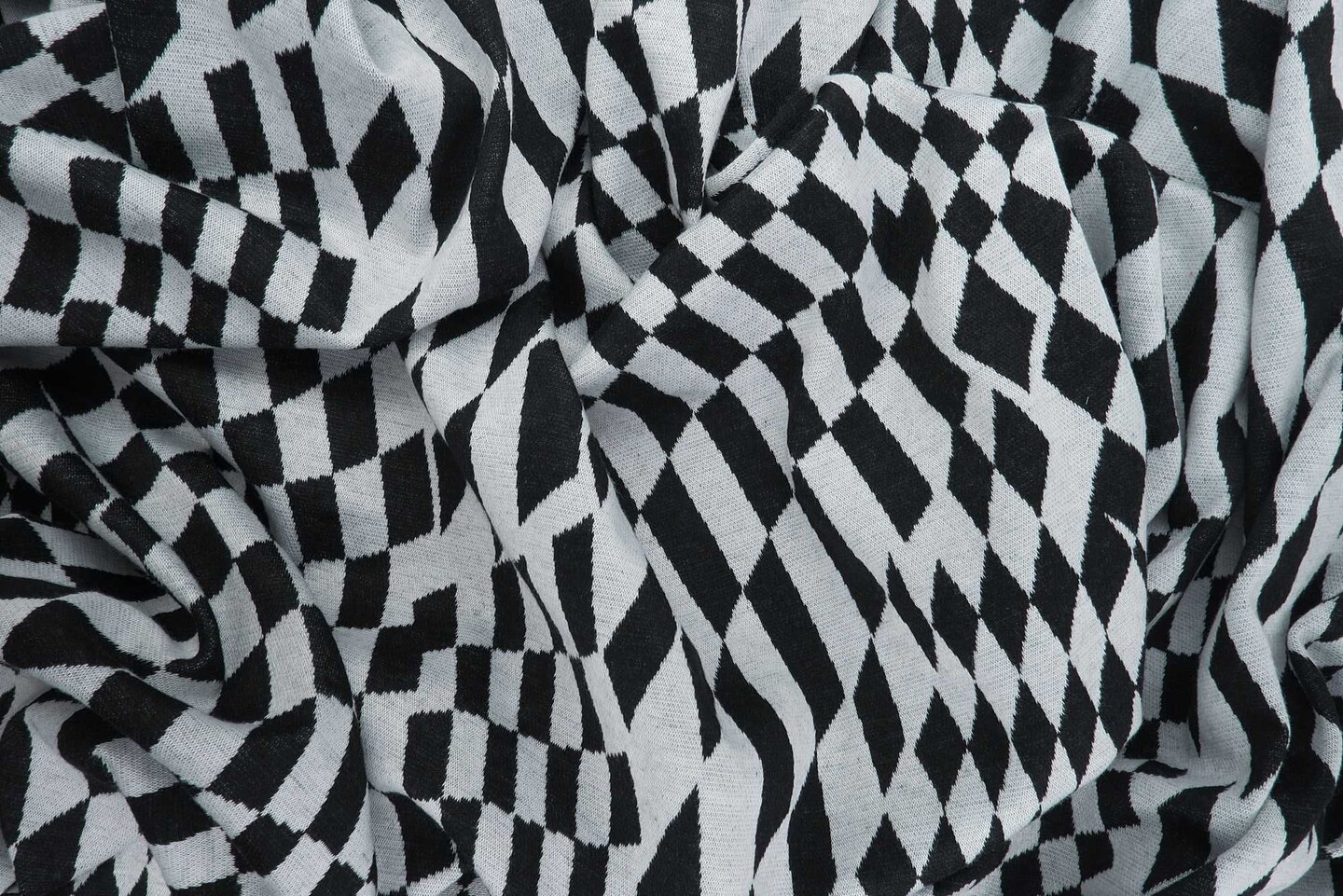 1 Yard Double Knit Jacquard Checker Fabric Stretch Checkered Knit 58/60" Wide