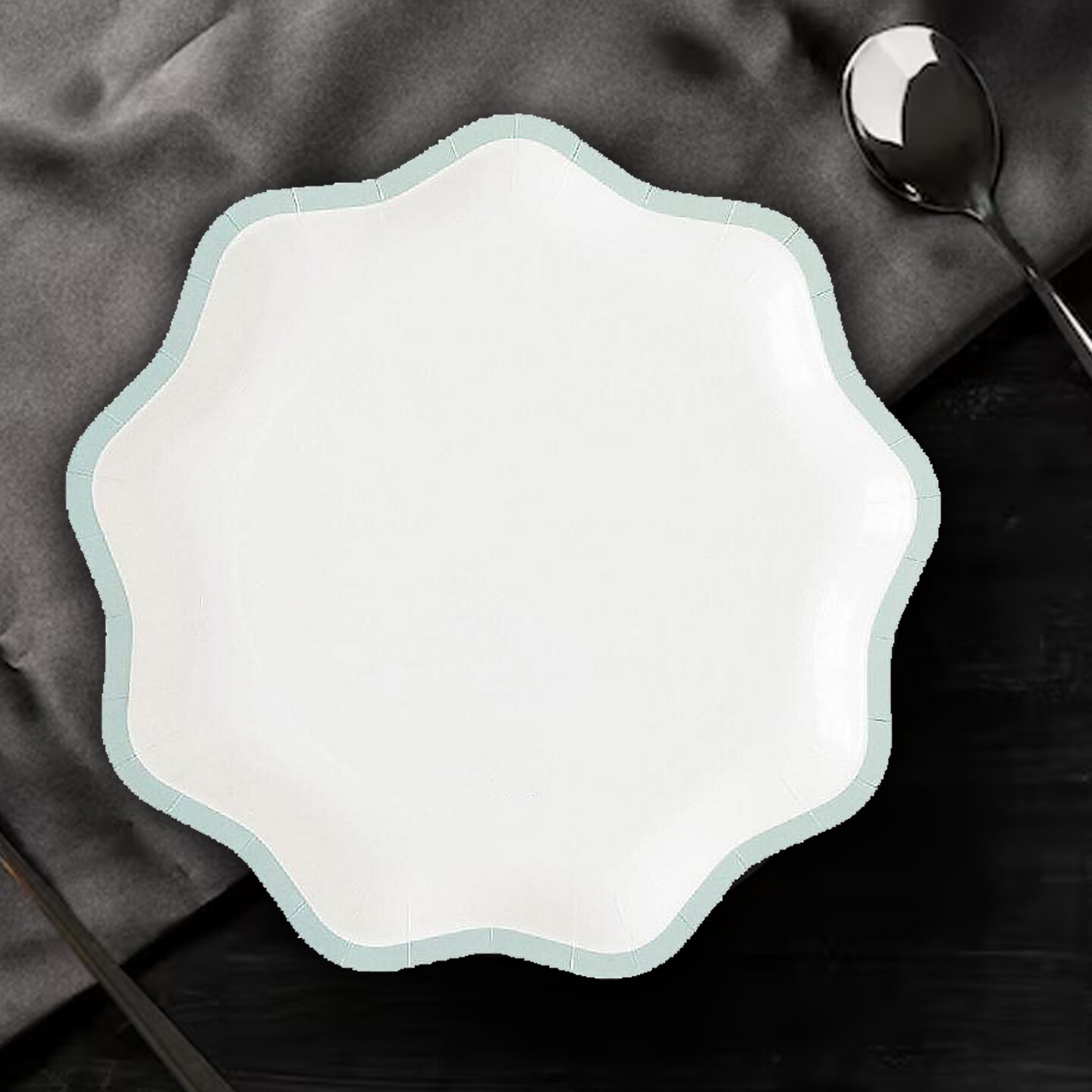 4 Pieces Mint Green 9" Paper Dinner Plates Eco-Friendly Party Supplies 9 inch