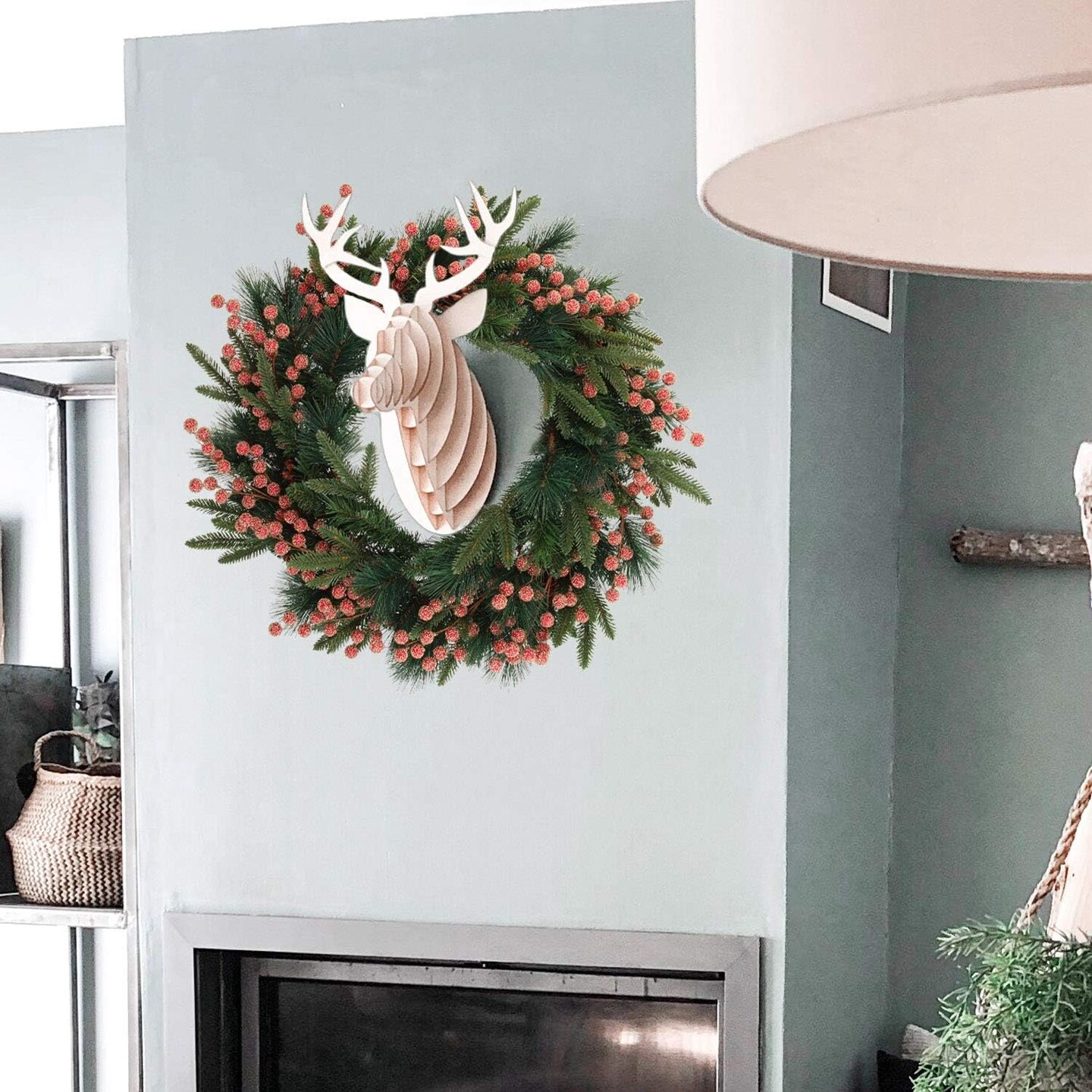 4PC Red Holly Berry Stem Picks - Decorative Wire Stem Branch Sprays