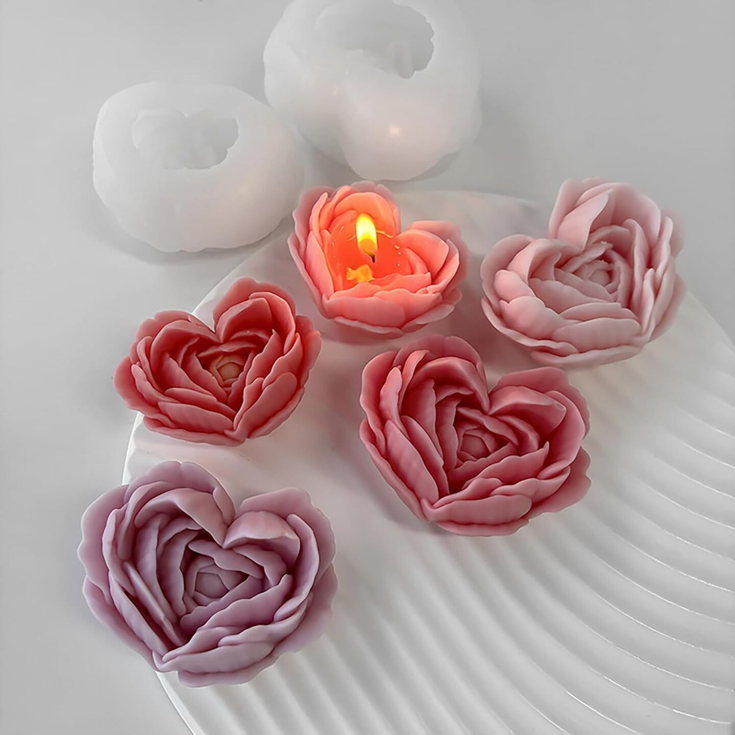 2 Pack Flower Mold 3D Flower Candle - Resin Casting Silicone