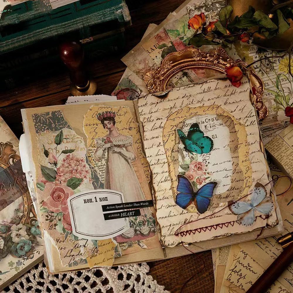 200Pcs Vintage Scrapbook Material