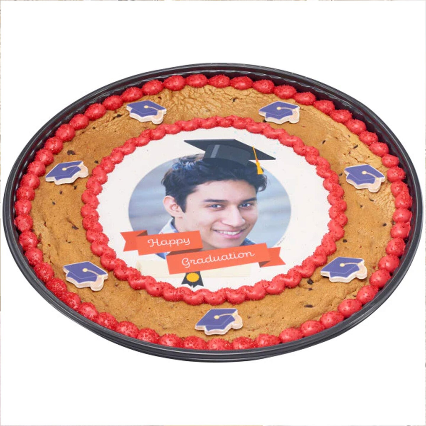 144 Count Edible Graduation Cap Decorations for Cupcakes Cakes Vanilla Flavor 1.25 Inch